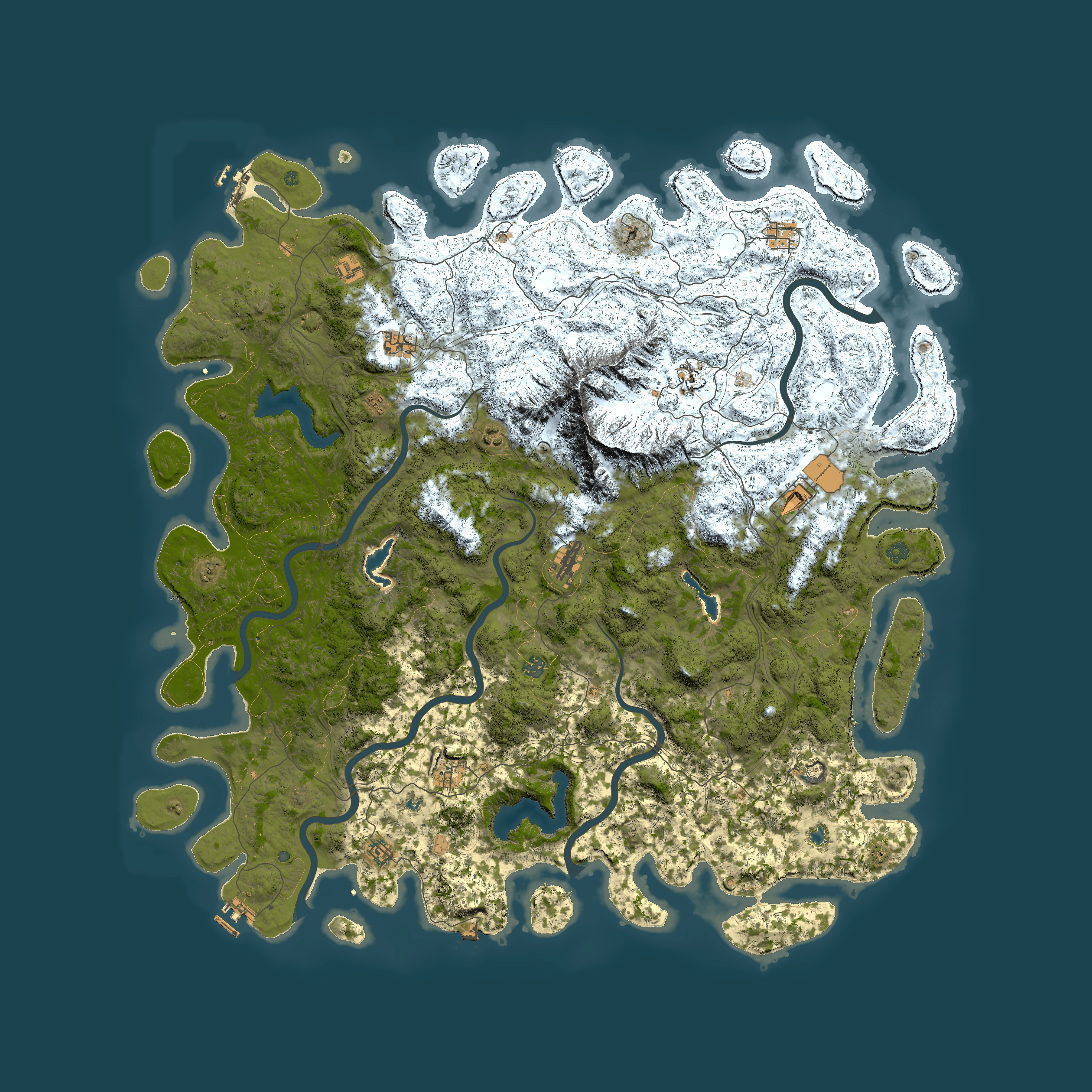 Full top-down render of Rust map seed 1697061962, 6000x6000m