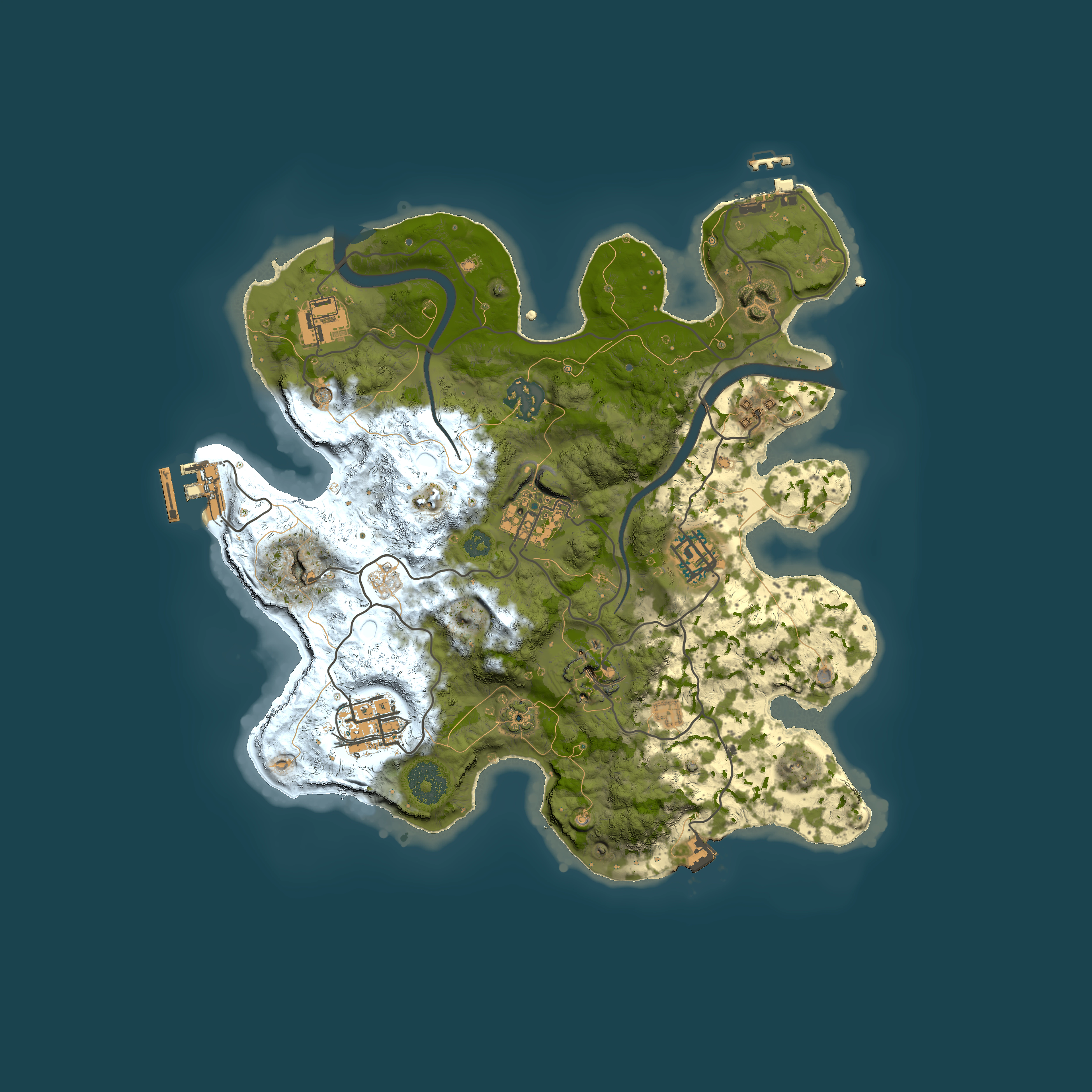 Full top-down render of Rust map seed 1426389550, 3000x3000m