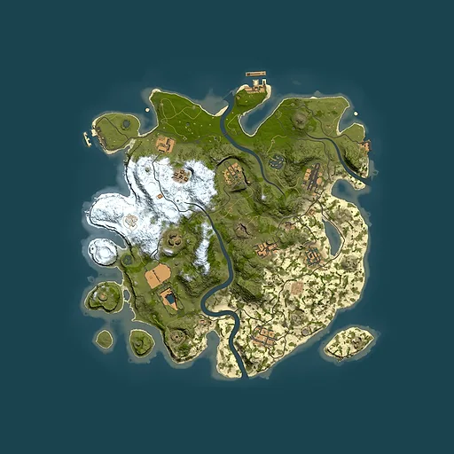 Rust map seed 1383749726, 3500x3500m top-down preview