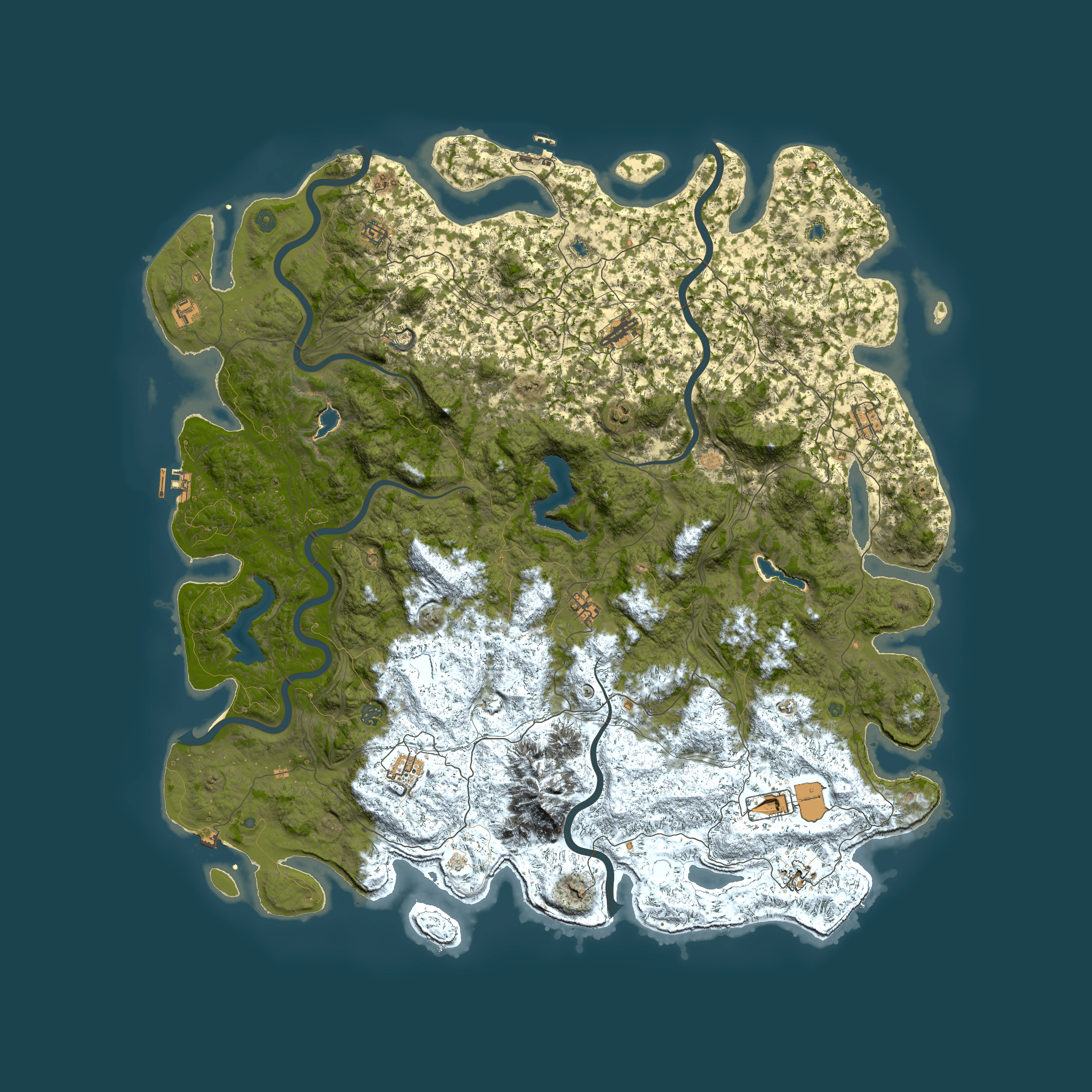 Full top-down render of Rust map seed 2133446819, 6000x6000m