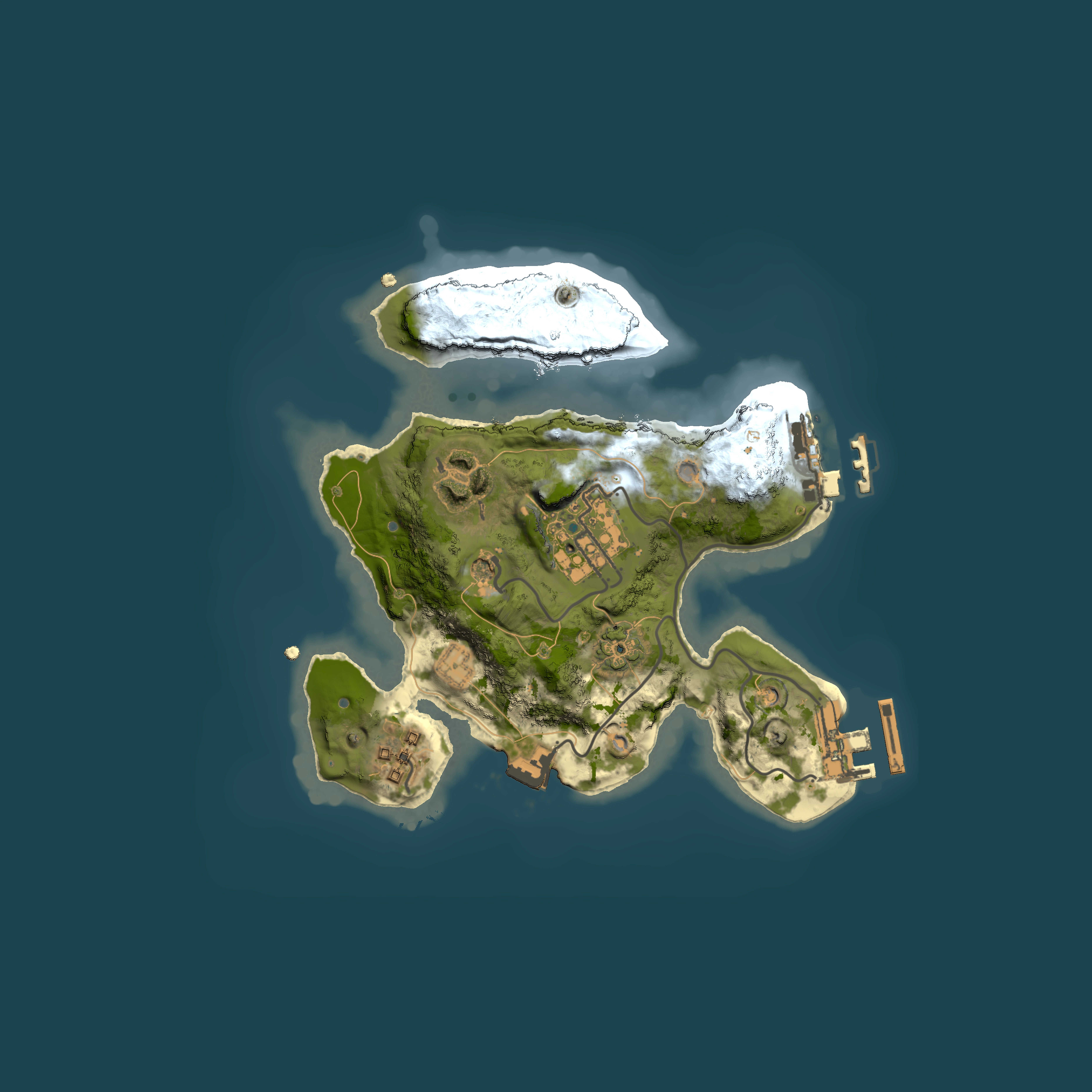 Full top-down render of Rust map seed 874662382, 2000x2000m