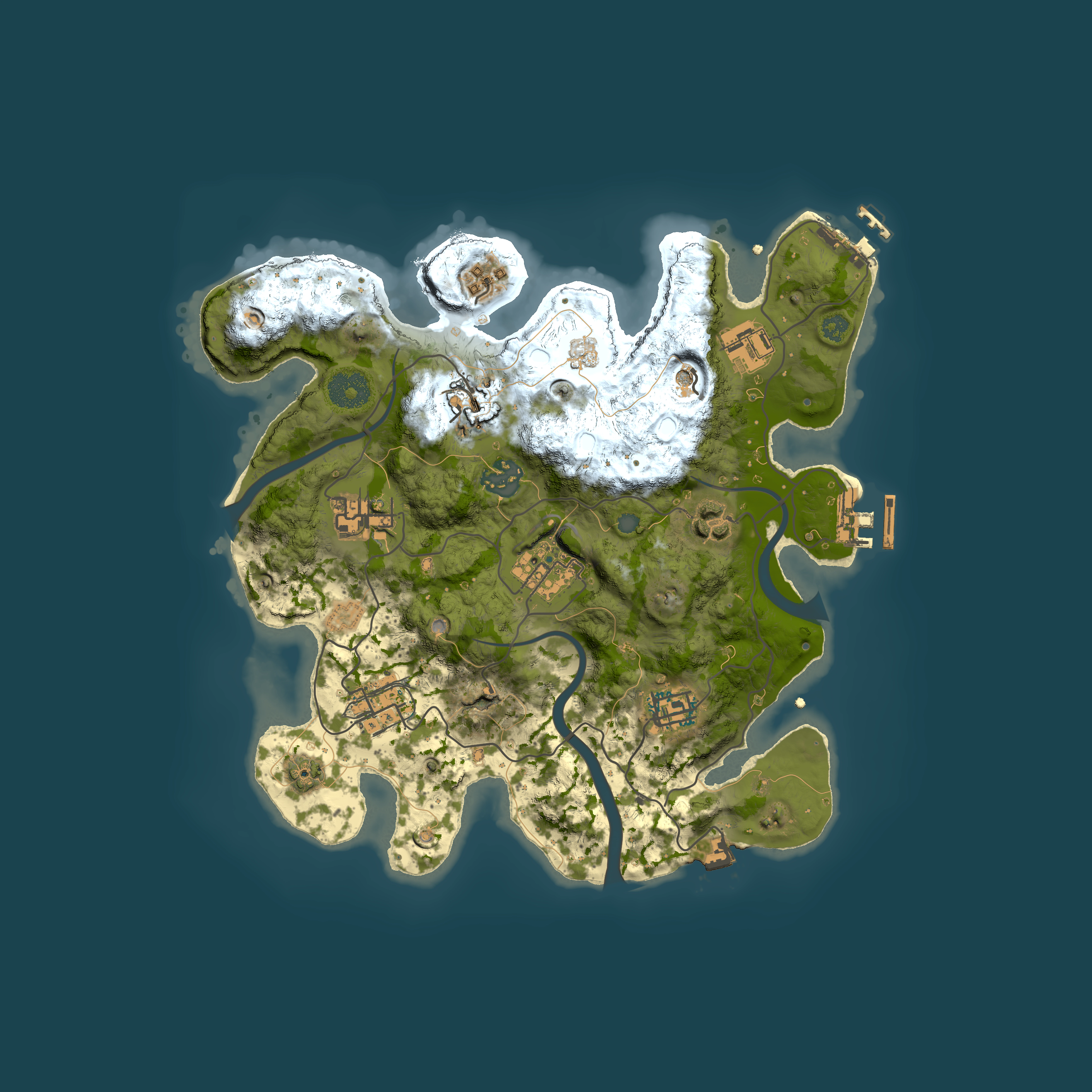 Full top-down render of Rust map seed 866029917, 3000x3000m
