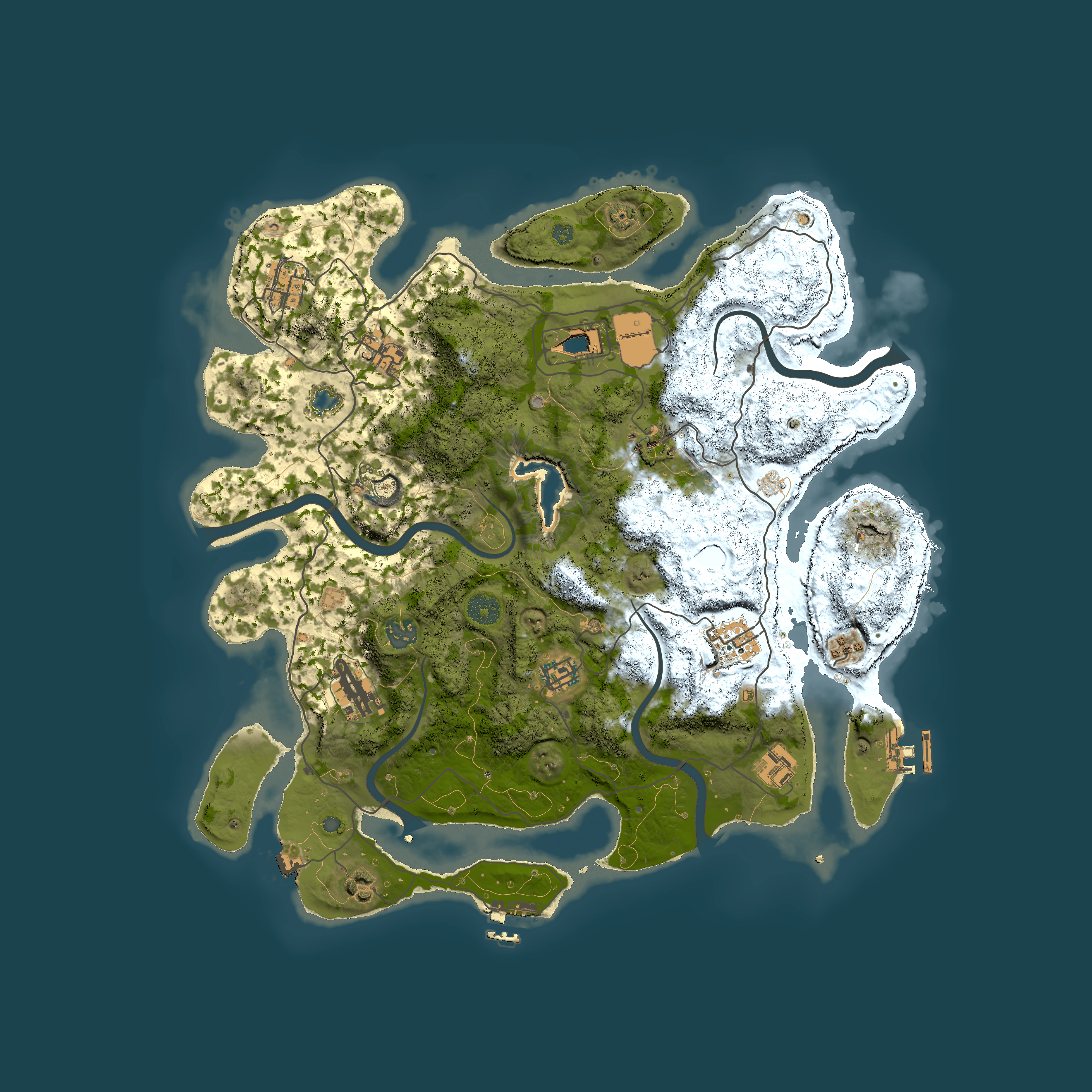 Full top-down render of Rust map seed 239051504, 4000x4000m