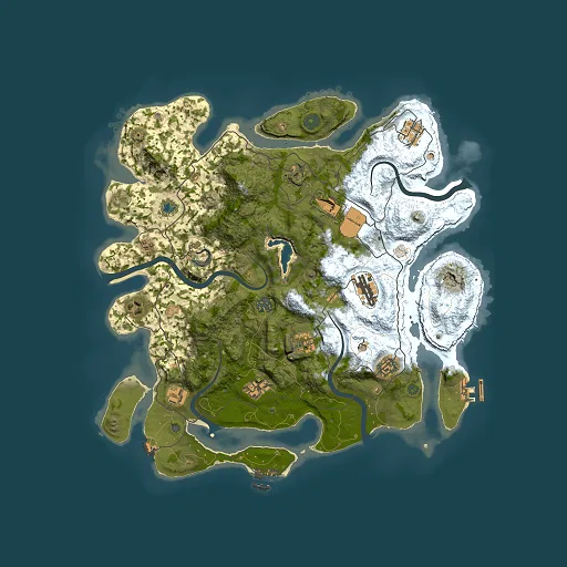 Rust map seed 239051504, 4000x4000m top-down preview