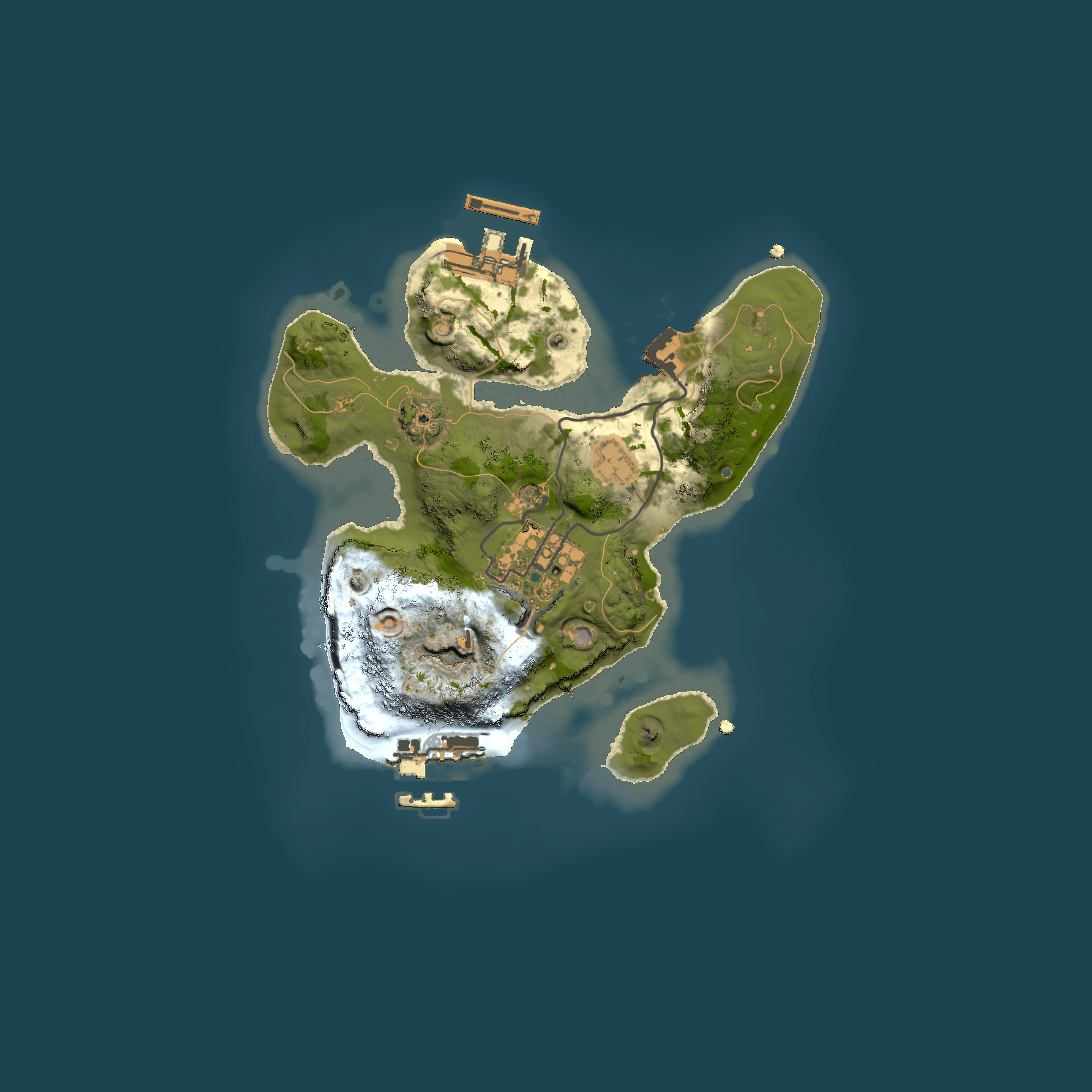 Full top-down render of Rust map seed 383811087, 2000x2000m