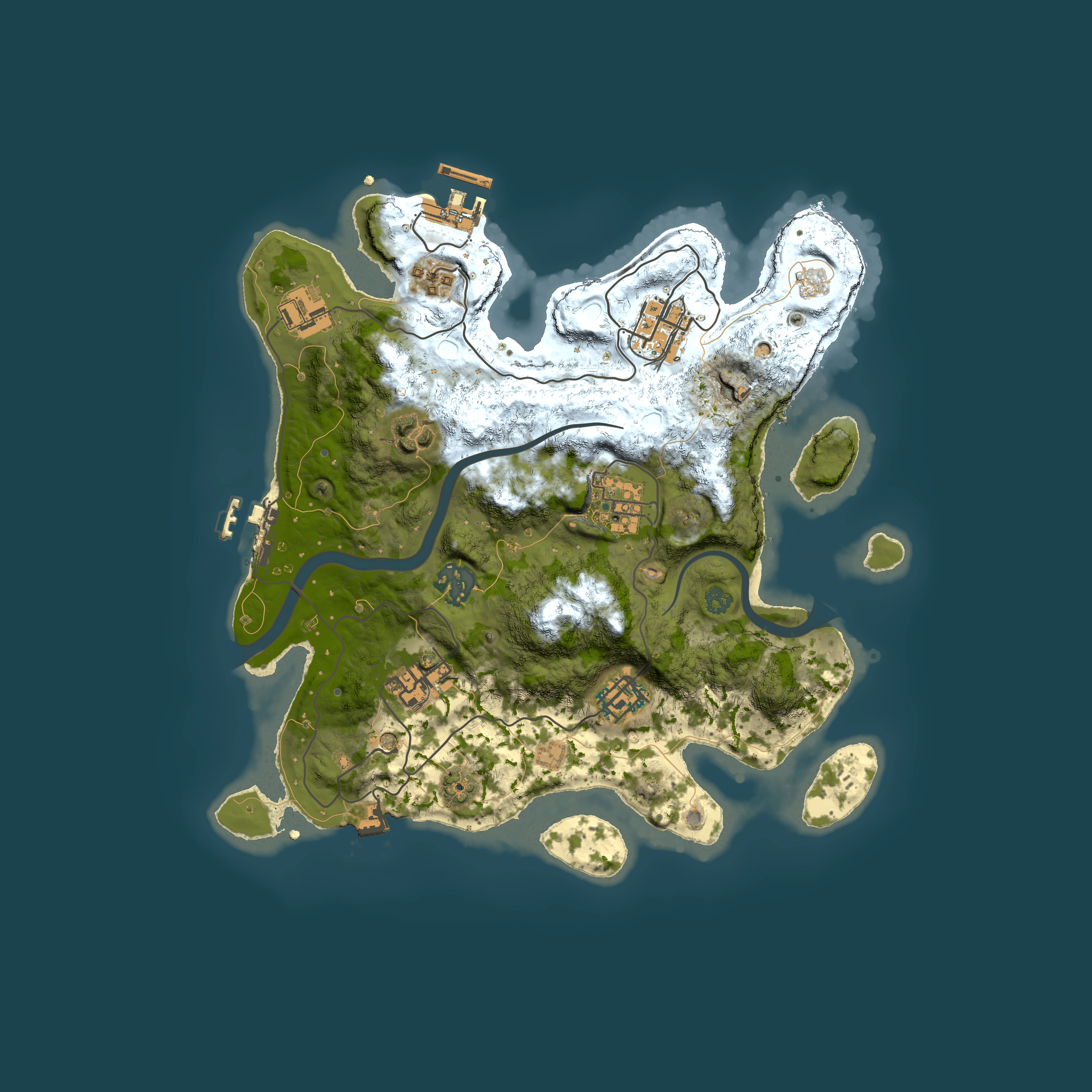 Full top-down render of Rust map seed 1388104278, 3000x3000m