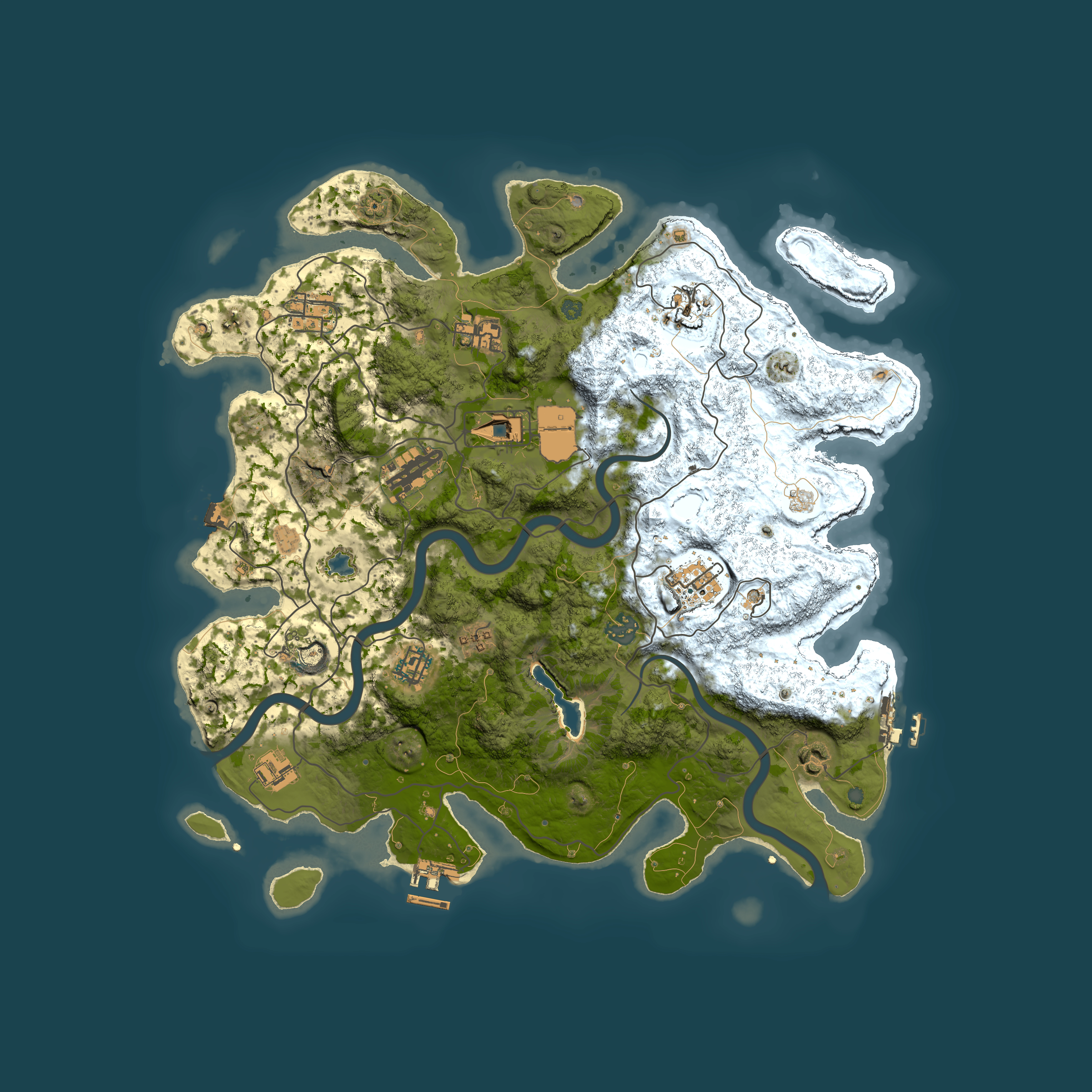 Full top-down render of Rust map seed 1533231173, 4000x4000m