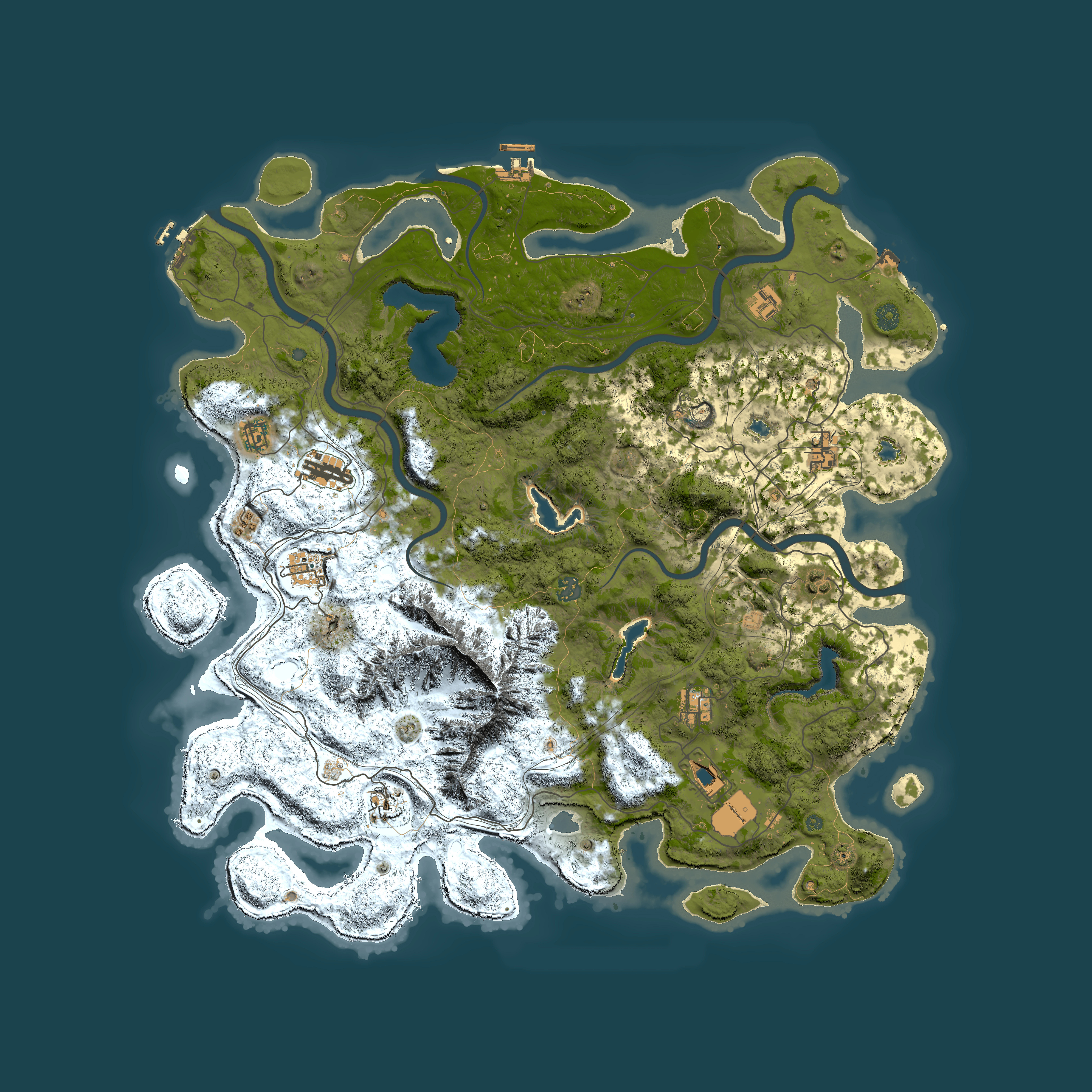 Full top-down render of Rust map seed 1265598322, 5000x5000m