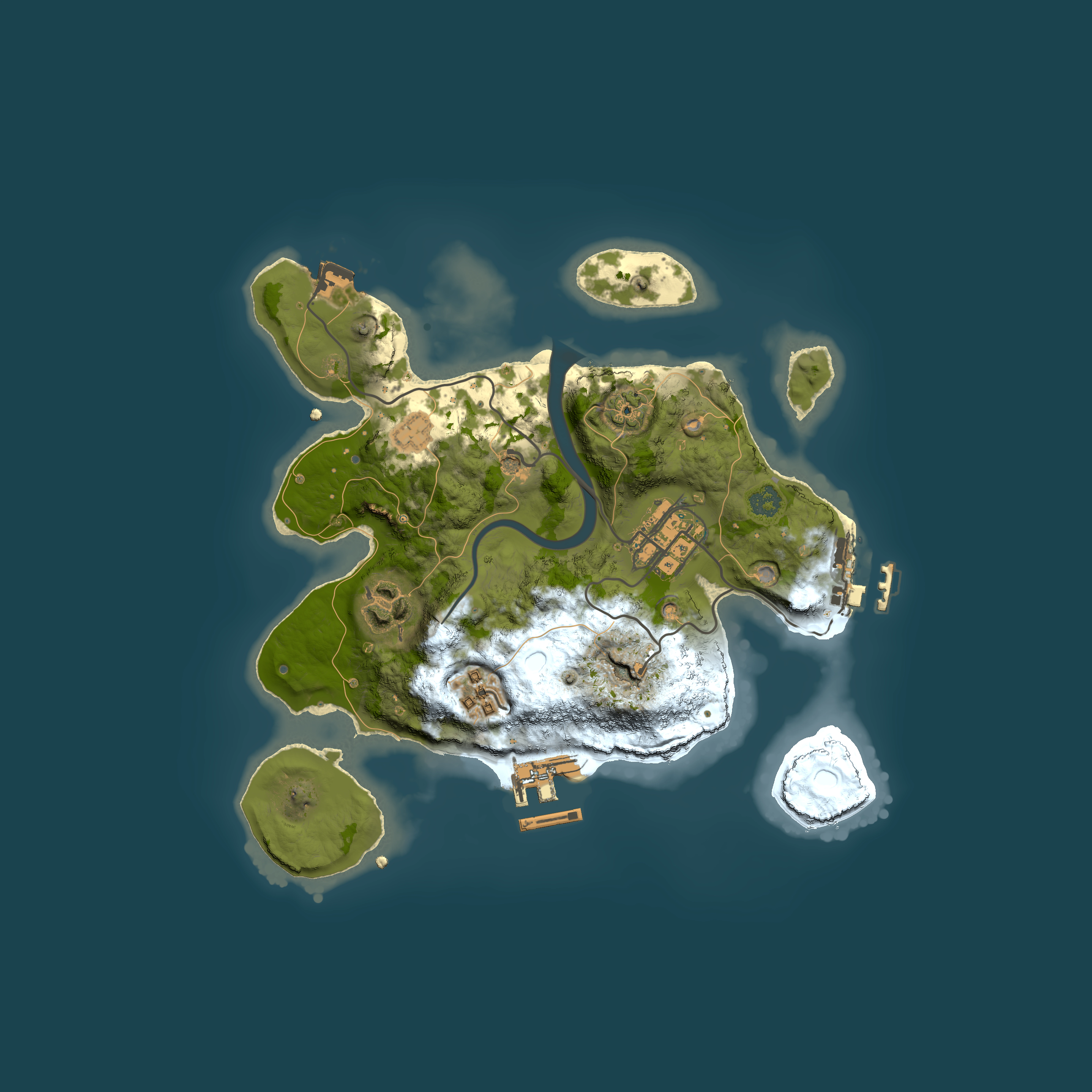 Full top-down render of Rust map seed 716013372, 2500x2500m