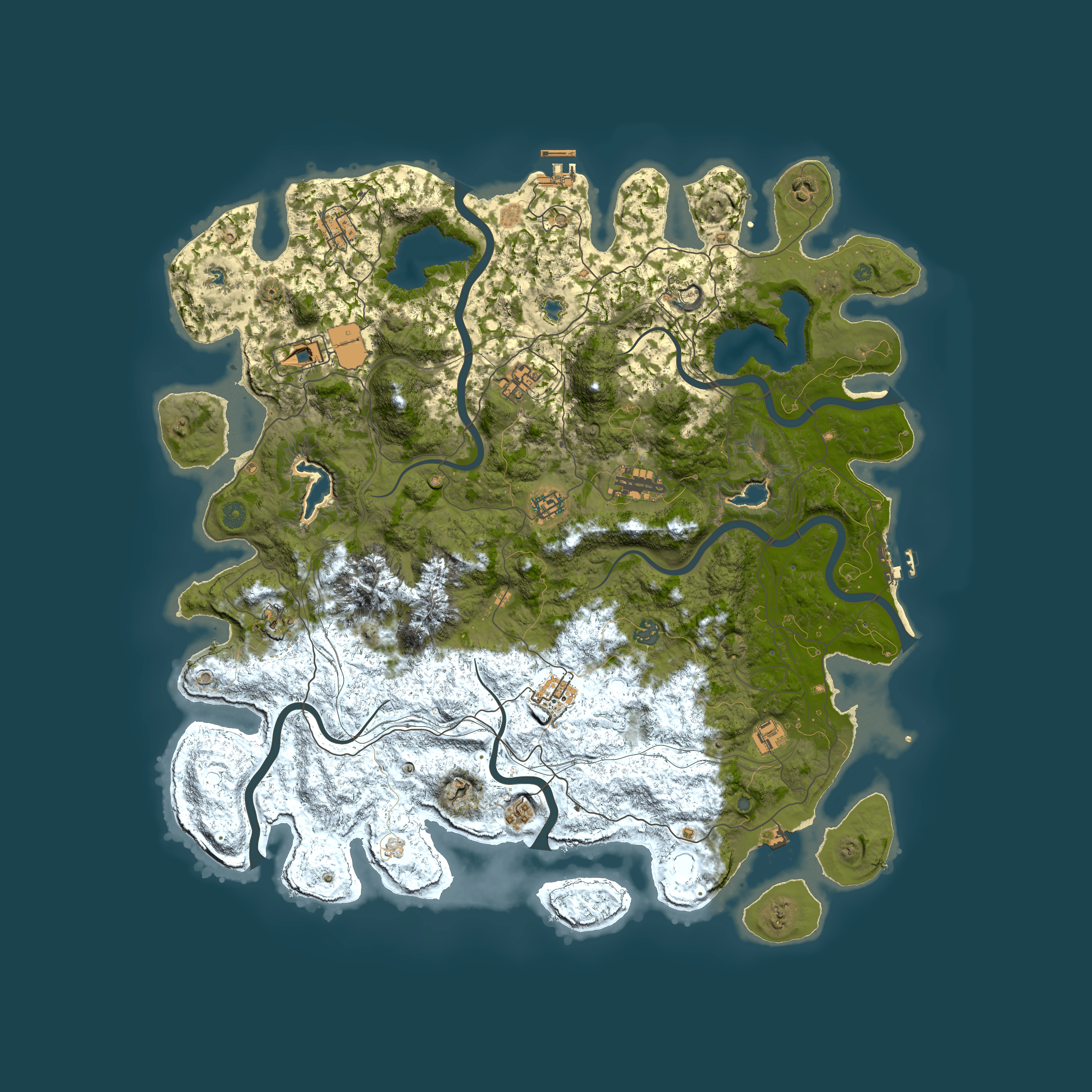 Full top-down render of Rust map seed 1380412799, 5000x5000m