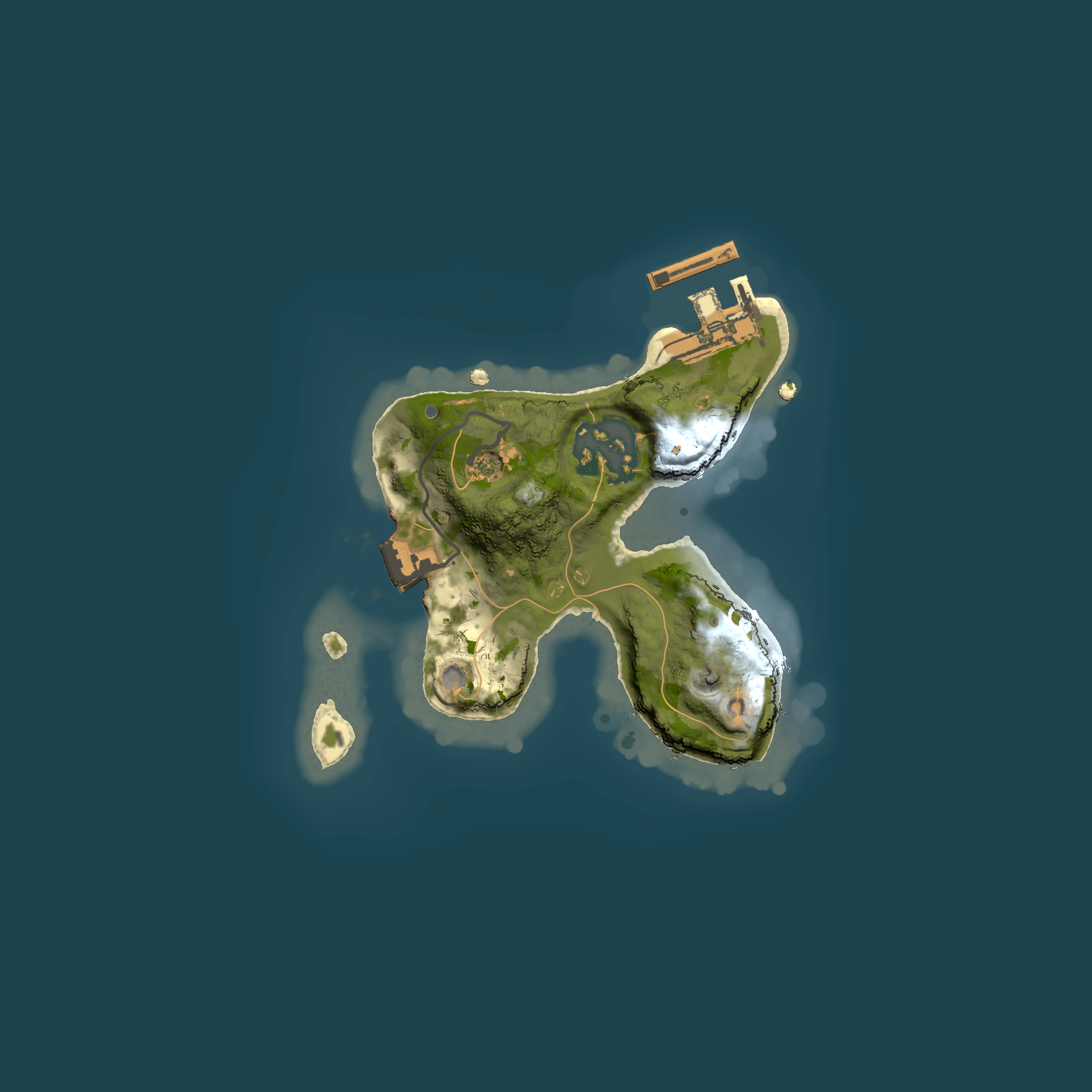Full top-down render of Rust map seed 744033764, 1500x1500m