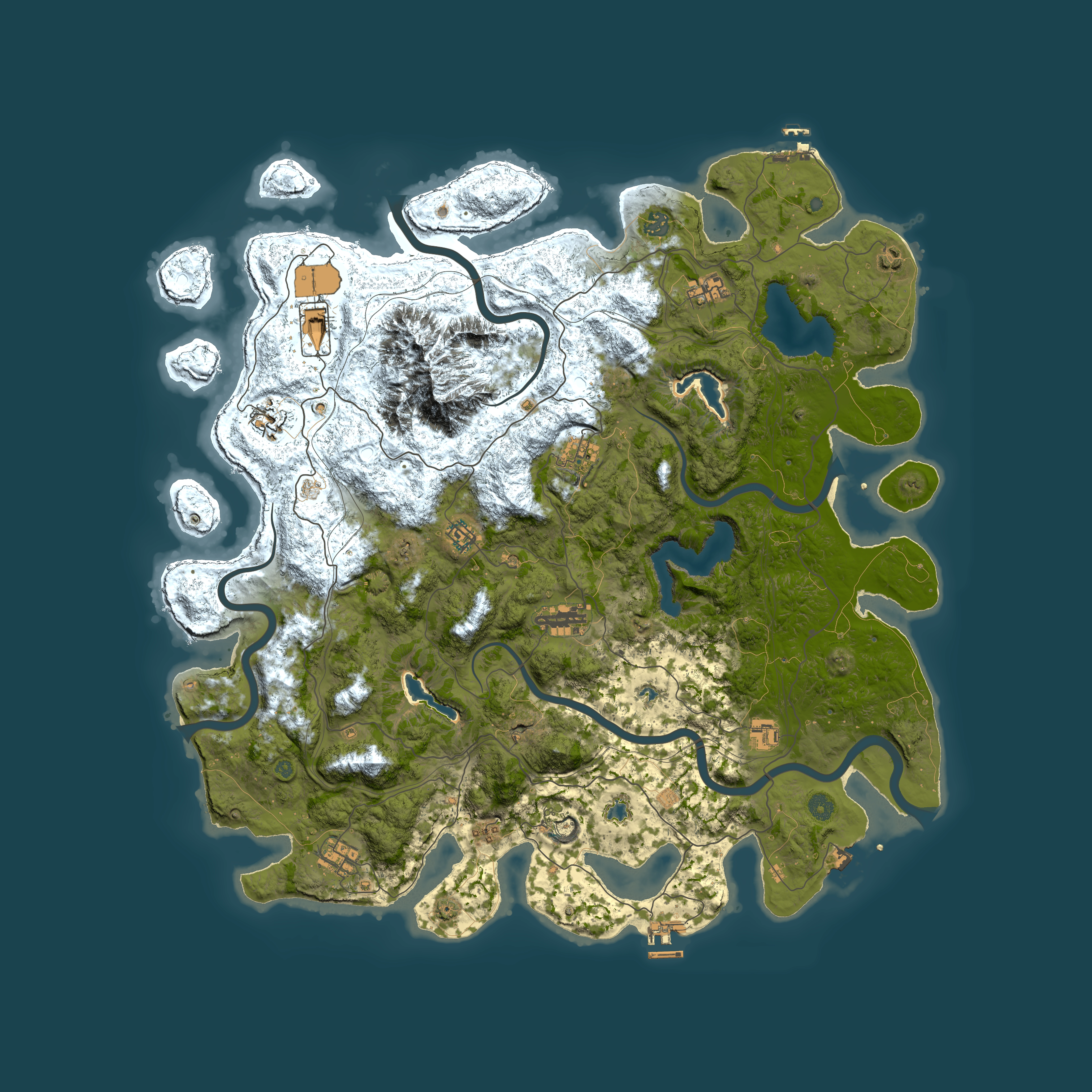 Full top-down render of Rust map seed 1594576940, 5000x5000m