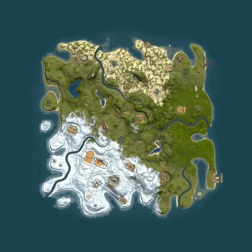 Rust map seed 1364707430, 4500x4500m top-down preview