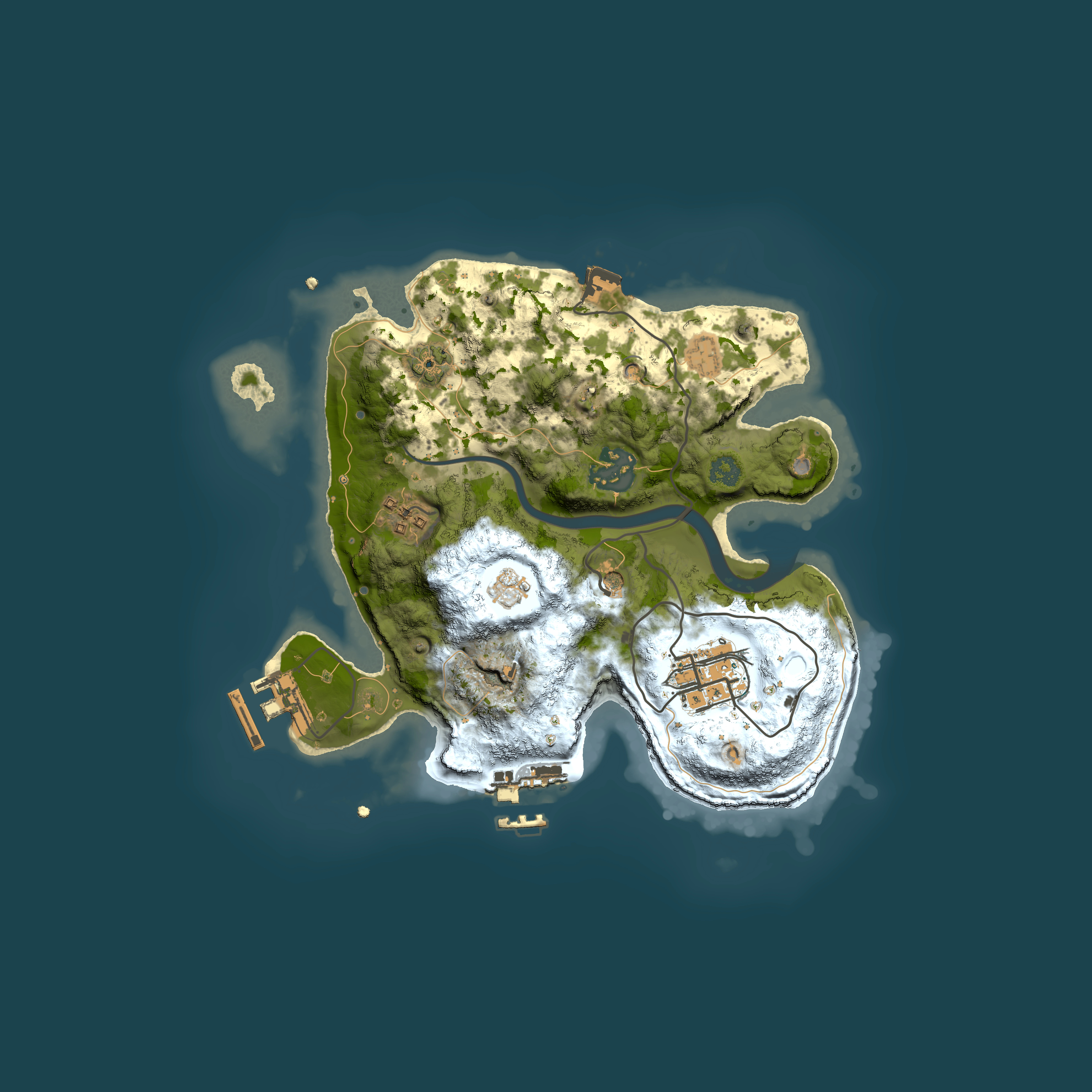 Full top-down render of Rust map seed 1056824688, 2500x2500m