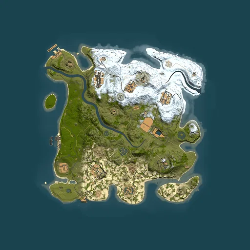 Rust map seed 1464998737, 3500x3500m top-down preview
