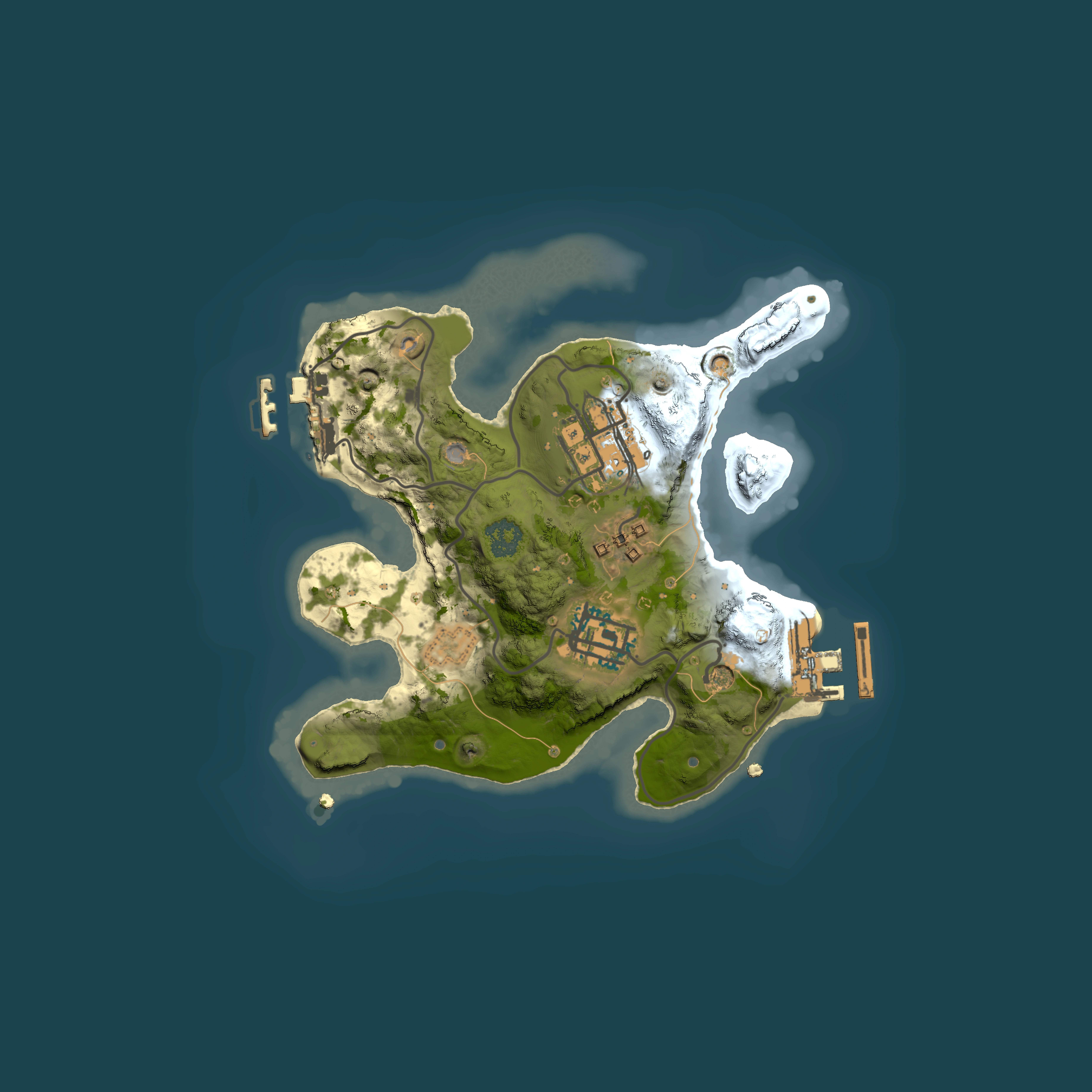 Full top-down render of Rust map seed 254527305, 2000x2000m