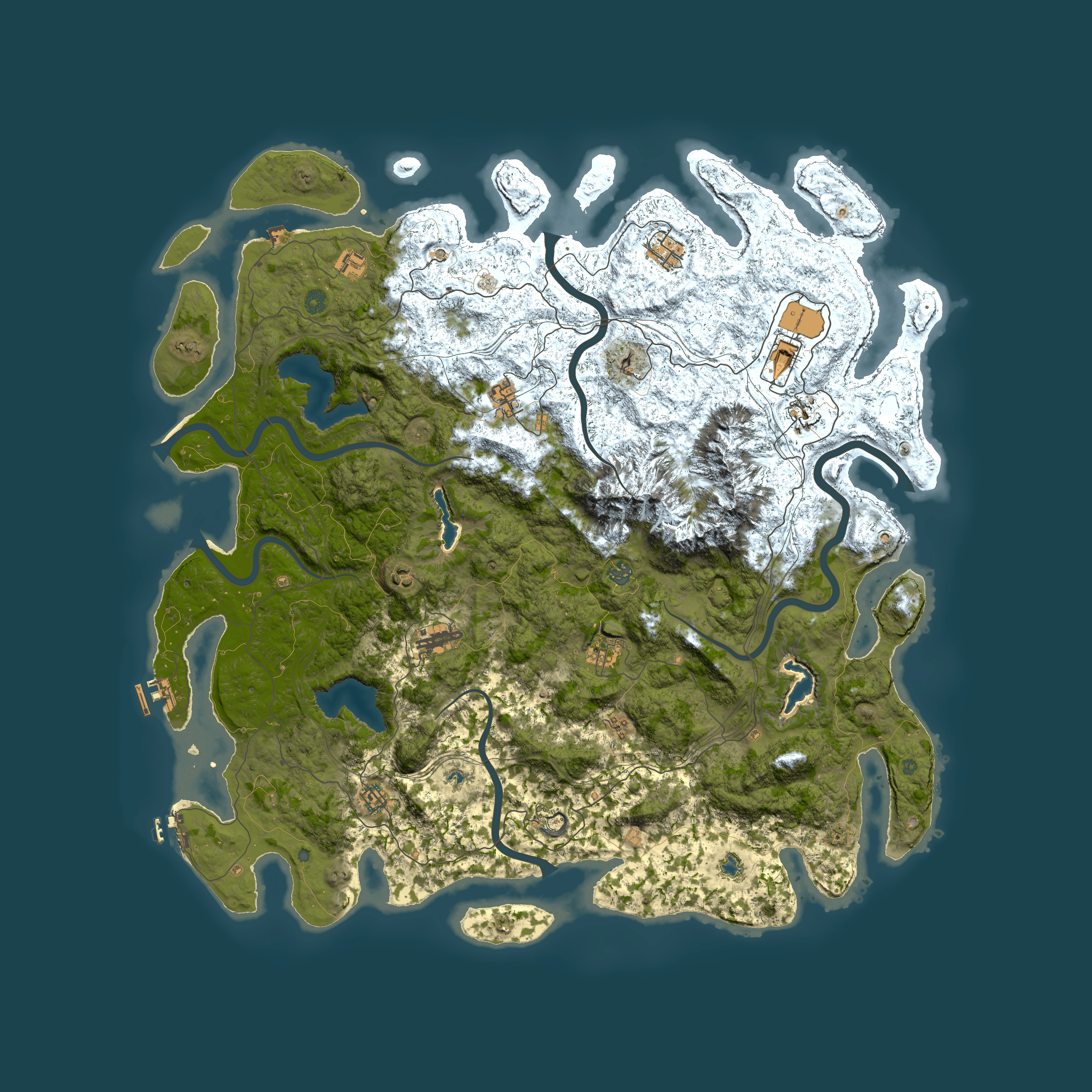 Full top-down render of Rust map seed 1091034604, 5500x5500m