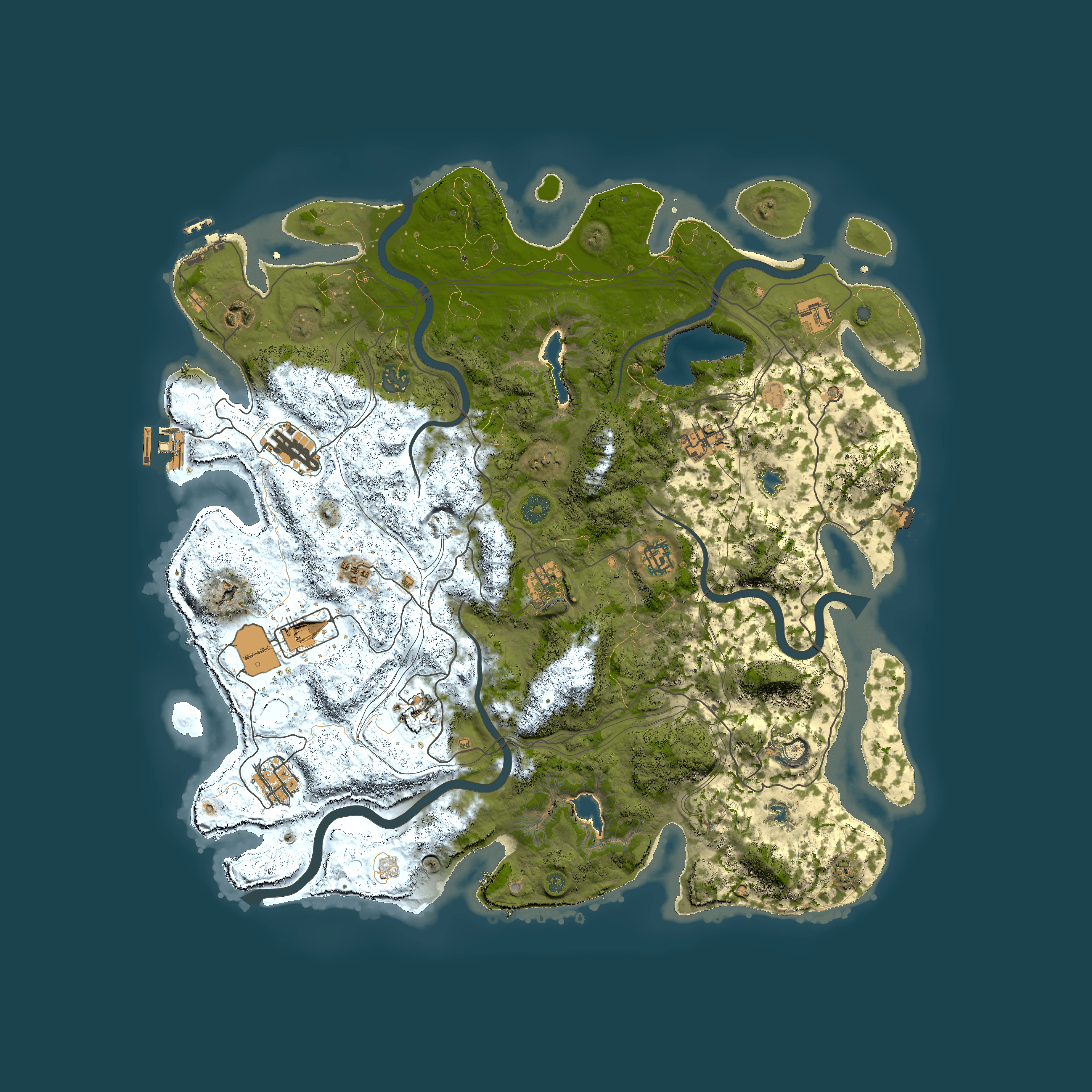 Full top-down render of Rust map seed 2038415749, 4500x4500m