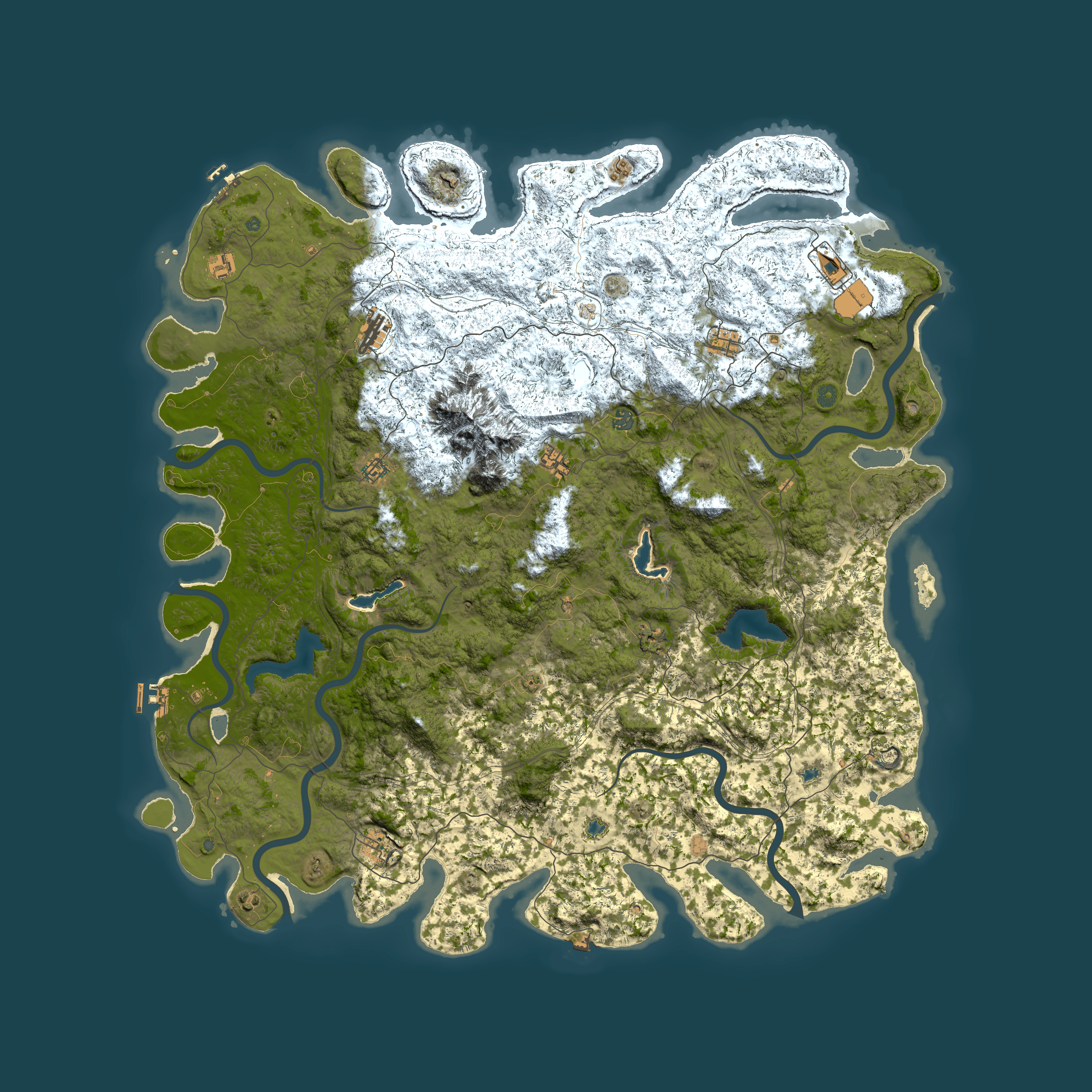 Full top-down render of Rust map seed 1673470837, 6000x6000m