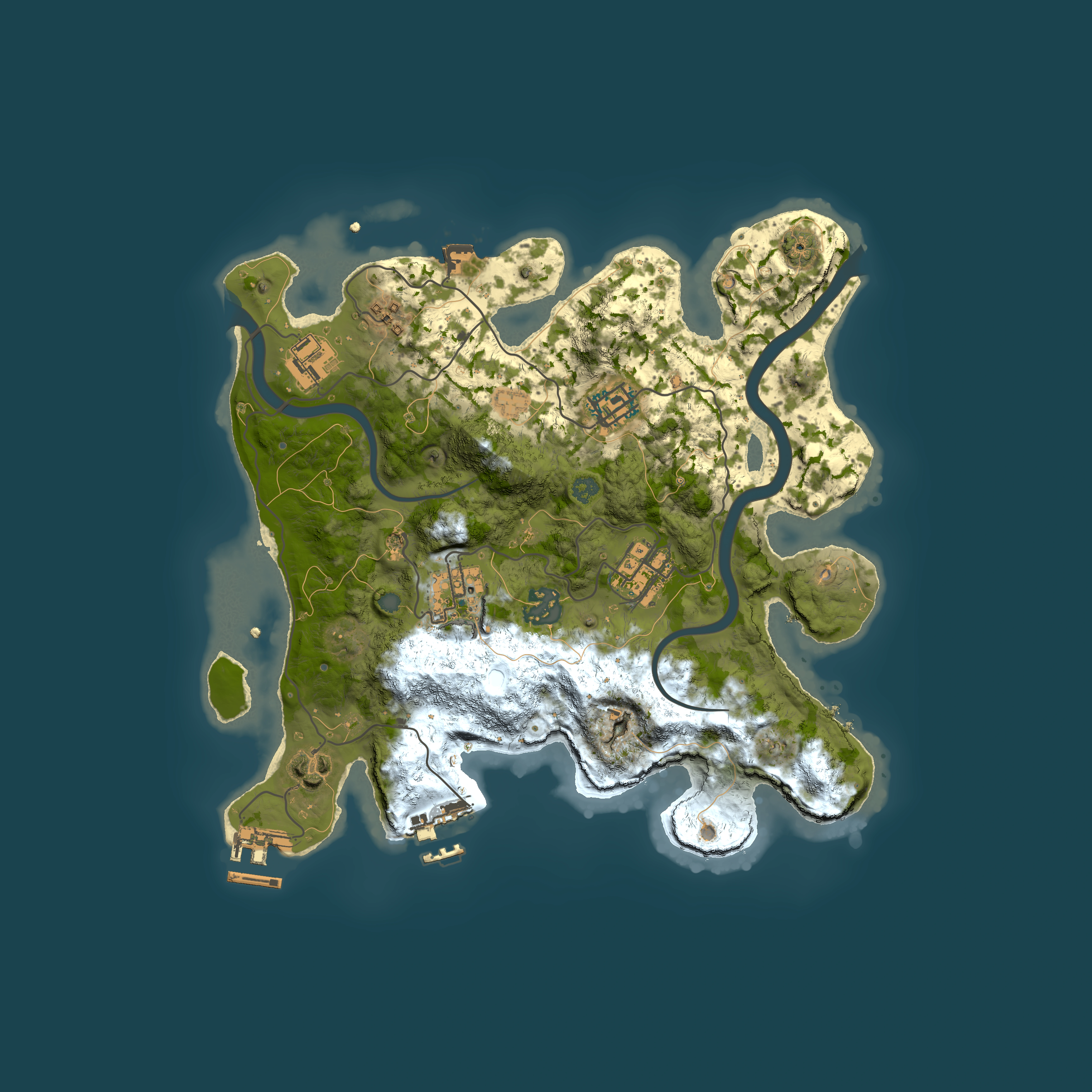 Full top-down render of Rust map seed 1906172453, 3000x3000m