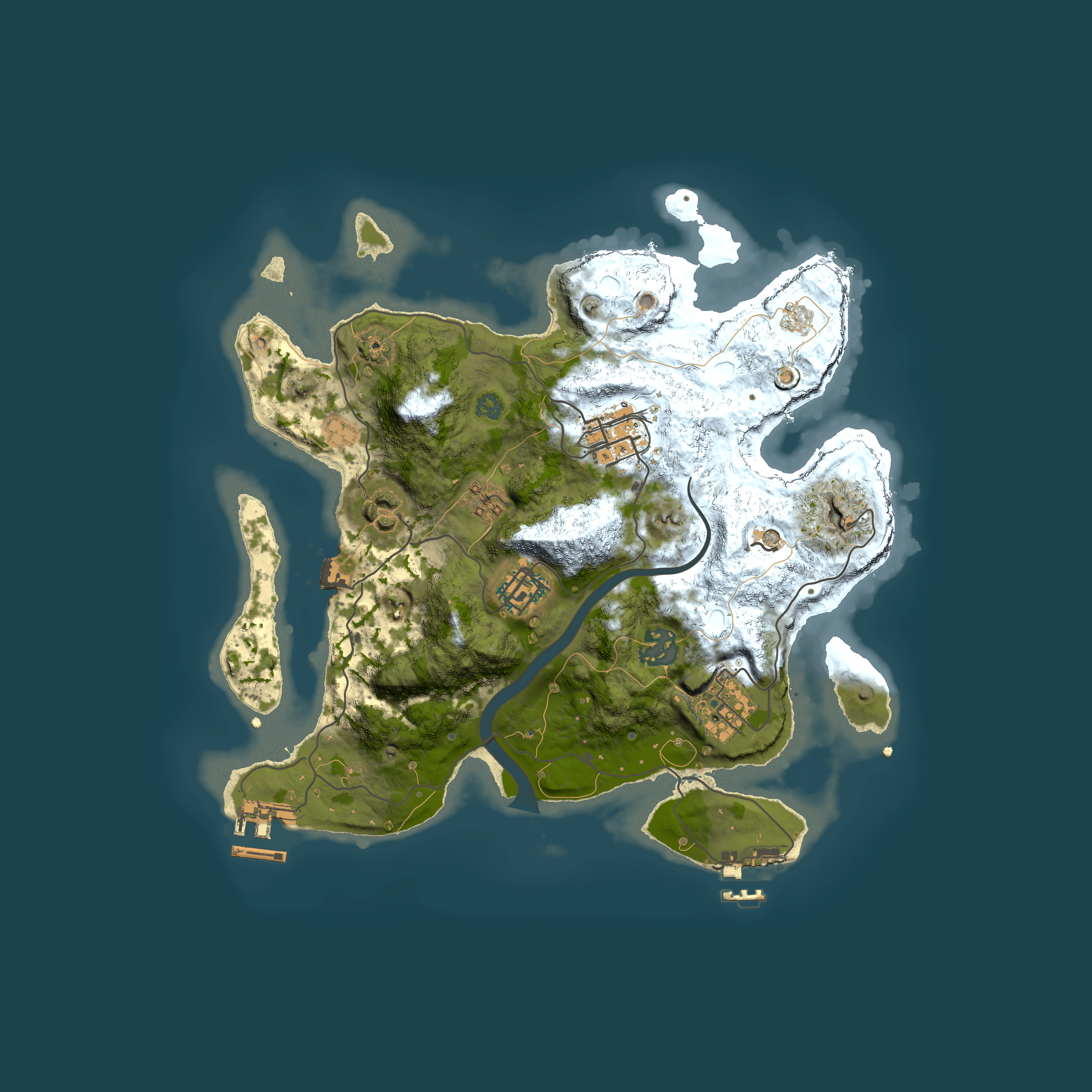 Full top-down render of Rust map seed 36052367, 3000x3000m