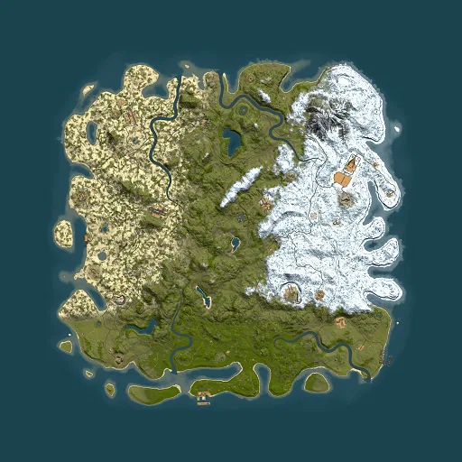 Rust map seed 23149132, 6000x6000m top-down preview