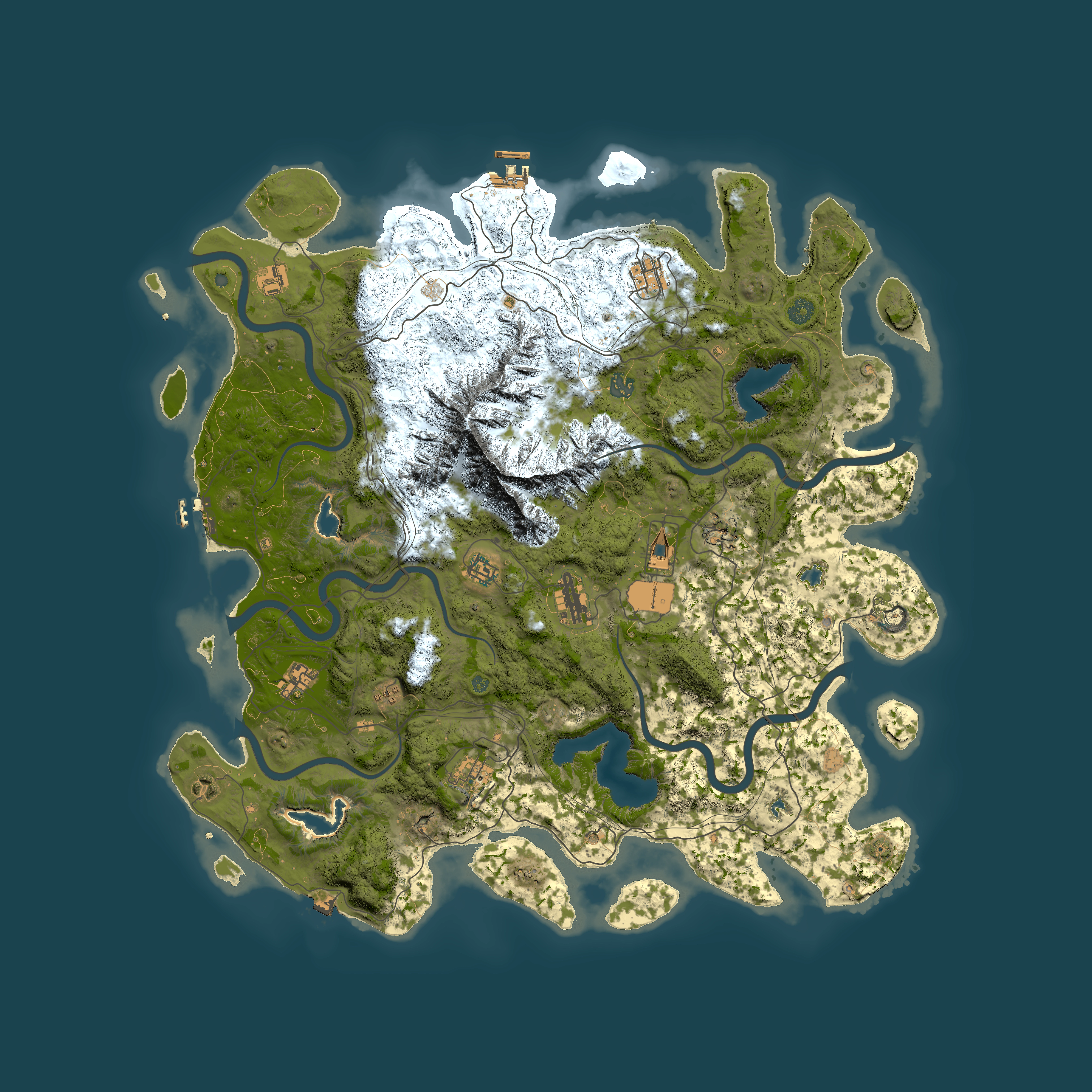 Full top-down render of Rust map seed 14751184, 5000x5000m