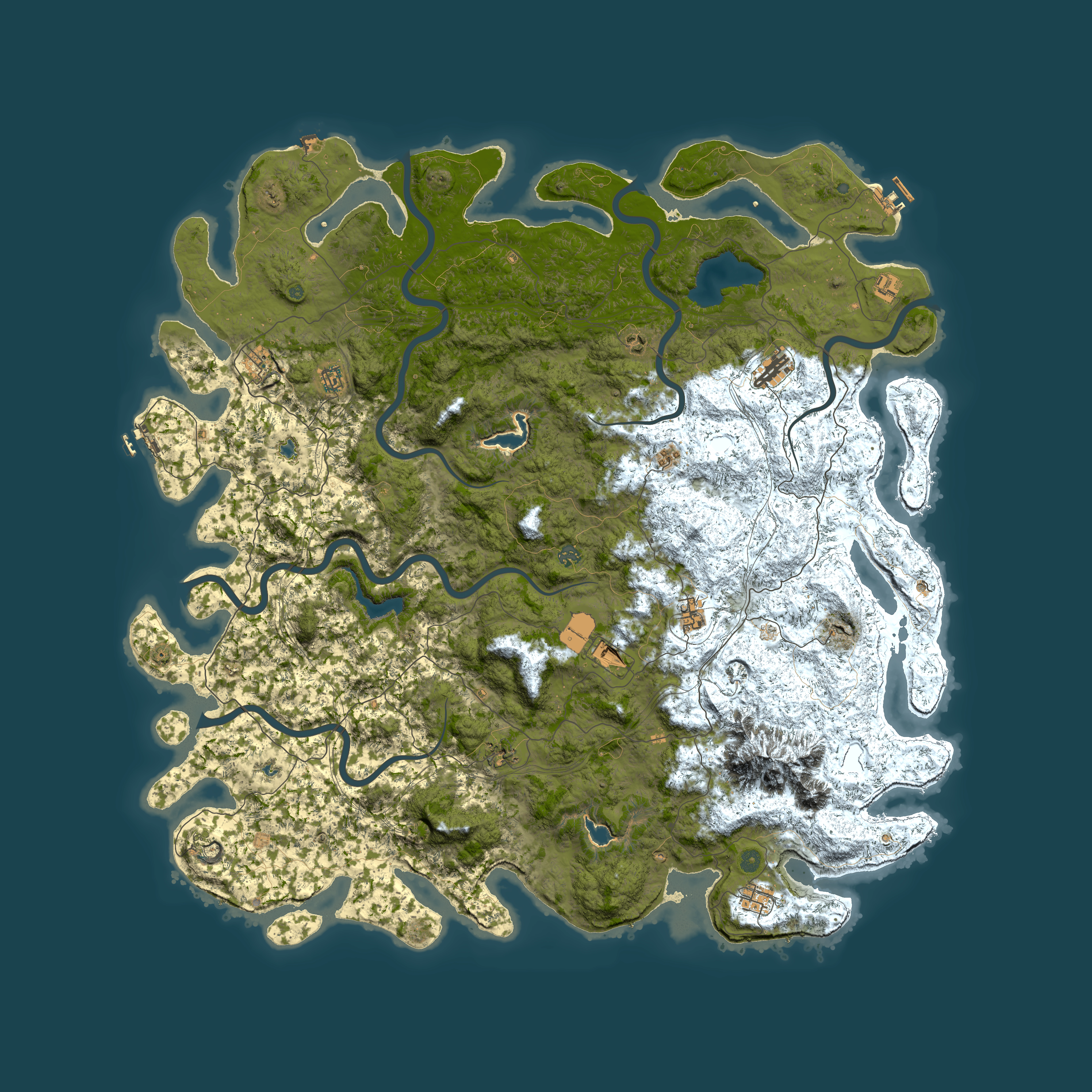 Full top-down render of Rust map seed 368140874, 6000x6000m