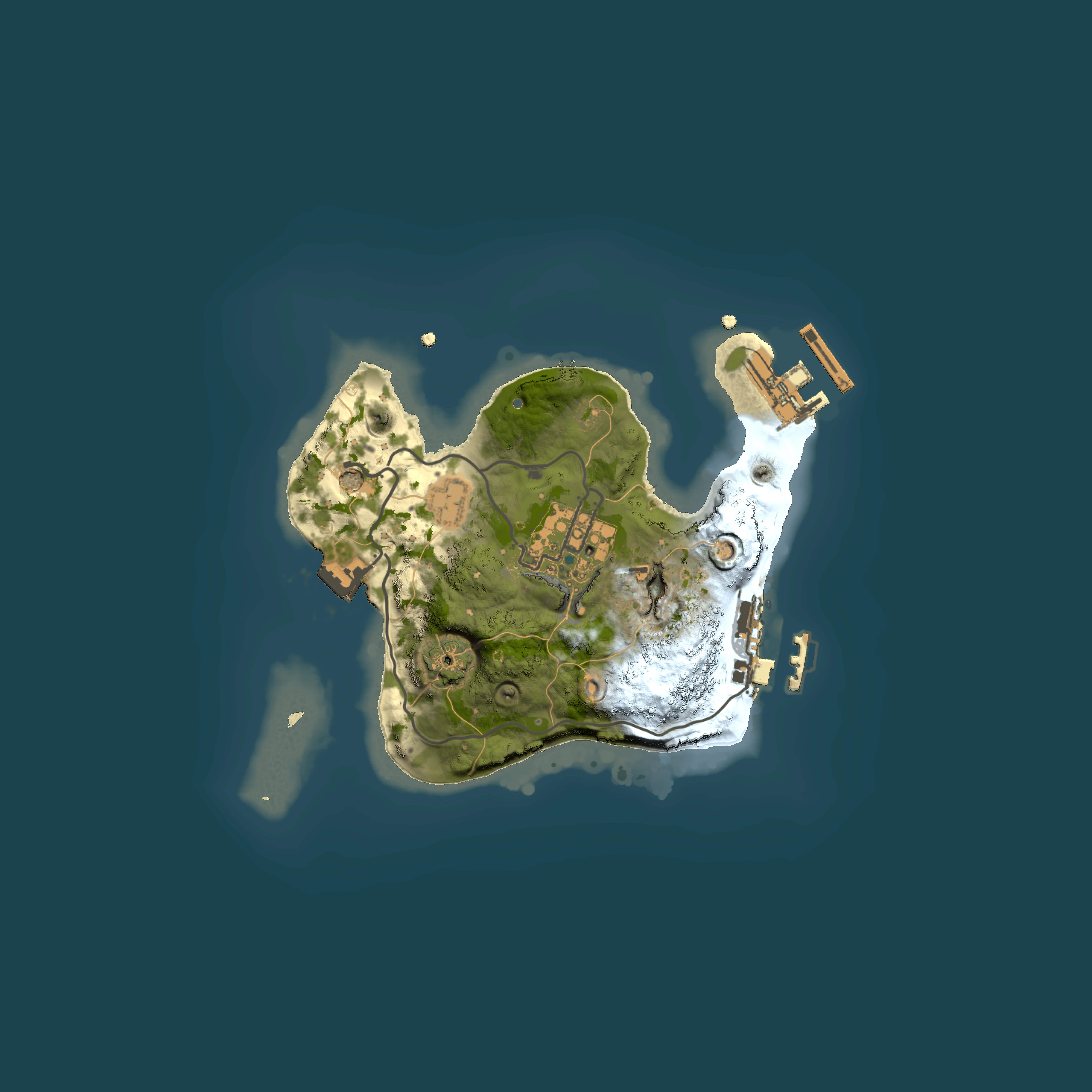 Full top-down render of Rust map seed 1301399490, 2000x2000m