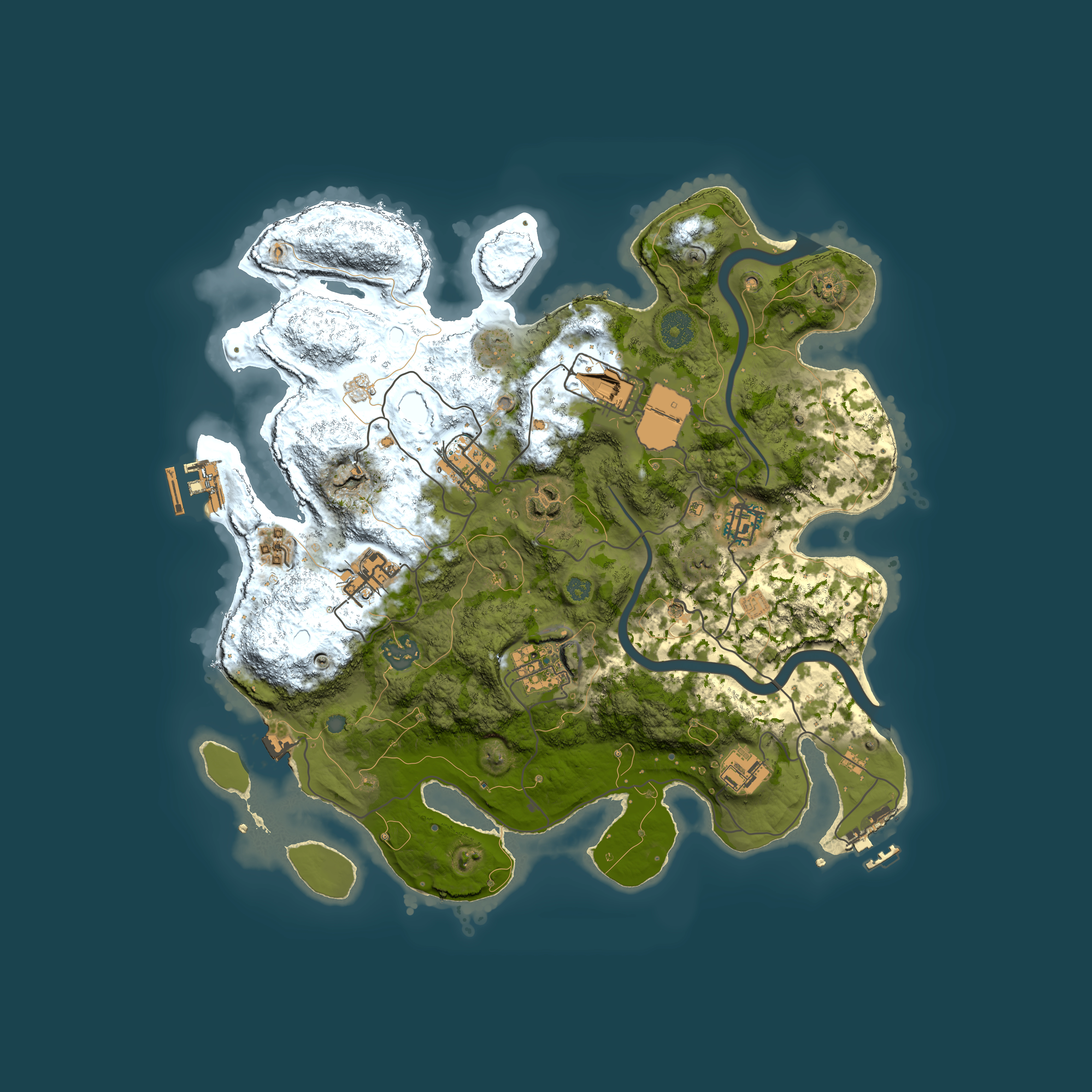 Full top-down render of Rust map seed 2016300860, 3500x3500m