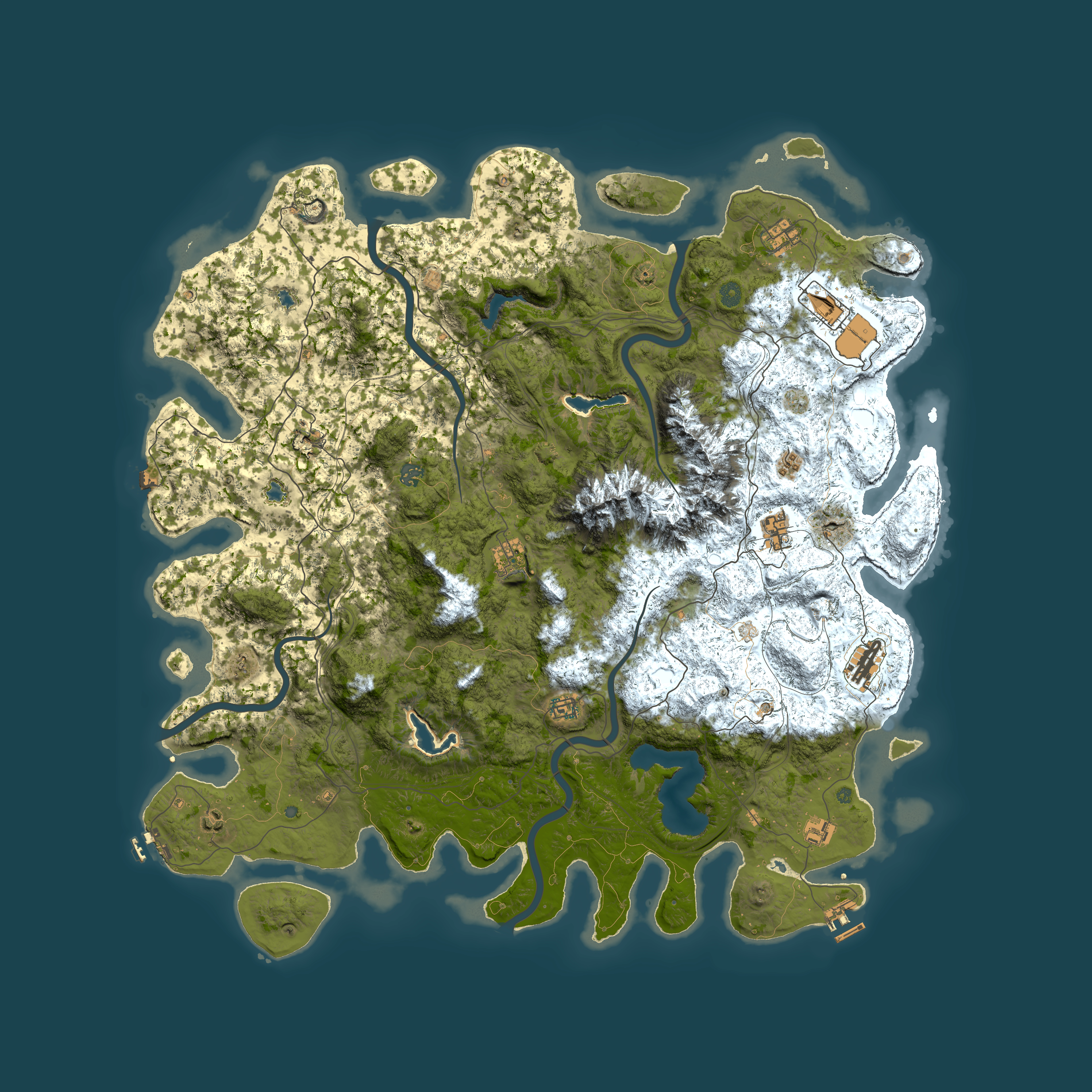 Full top-down render of Rust map seed 33098299, 5500x5500m
