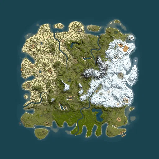 Rust map seed 33098299, 5500x5500m top-down preview