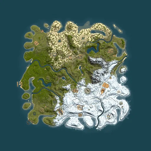 Rust map seed 870616240, 5000x5000m top-down preview