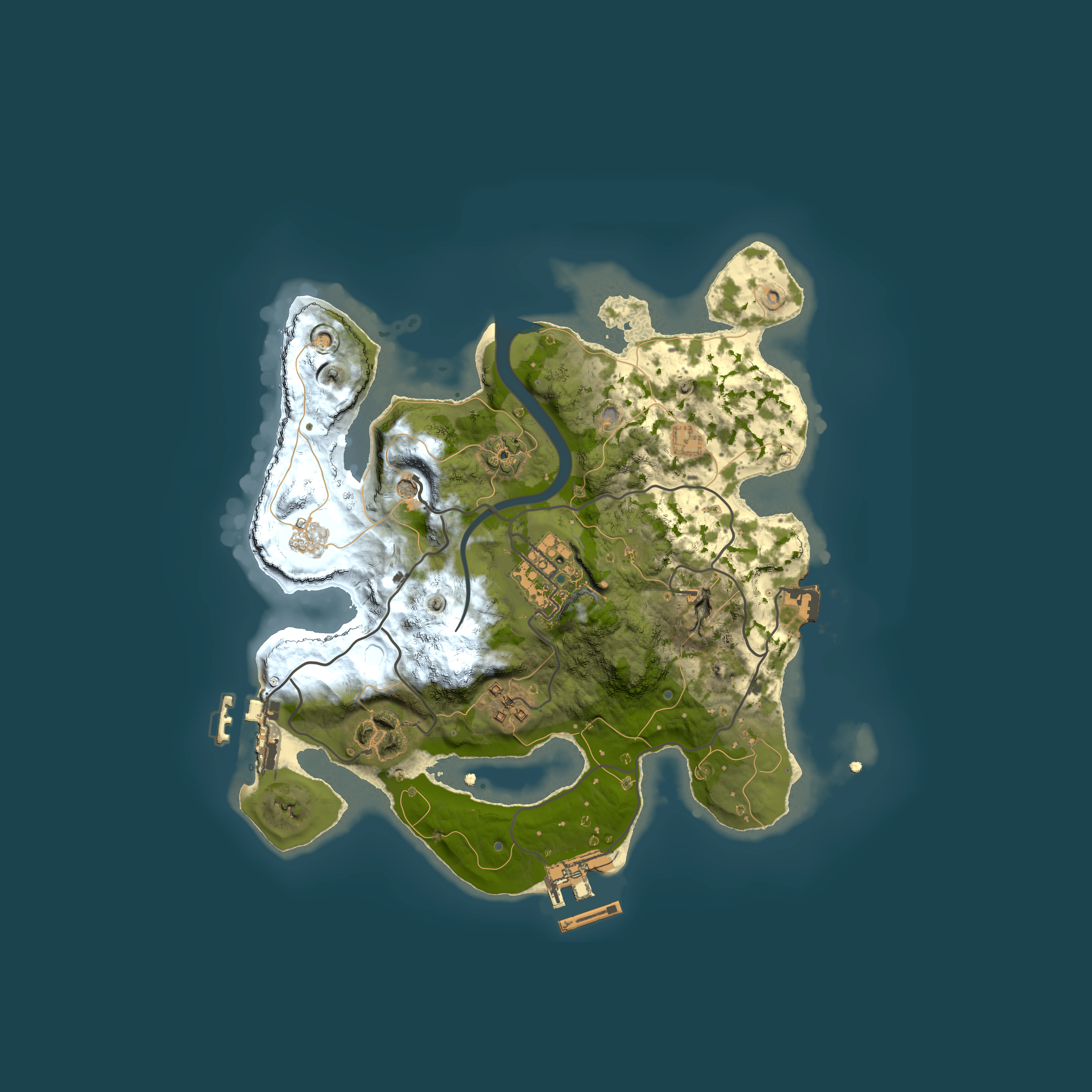 Full top-down render of Rust map seed 629941220, 2500x2500m
