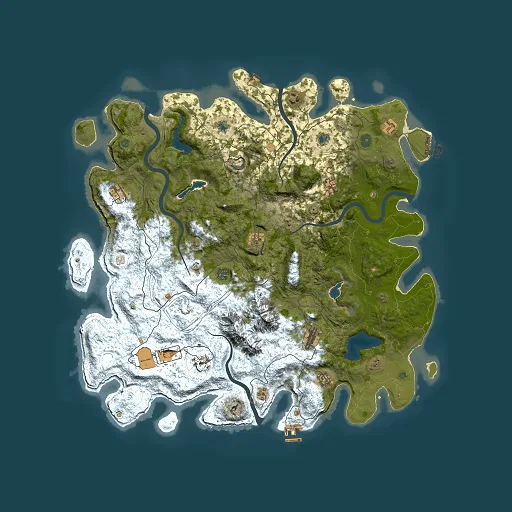 Rust map seed 715378438, 5000x5000m top-down preview