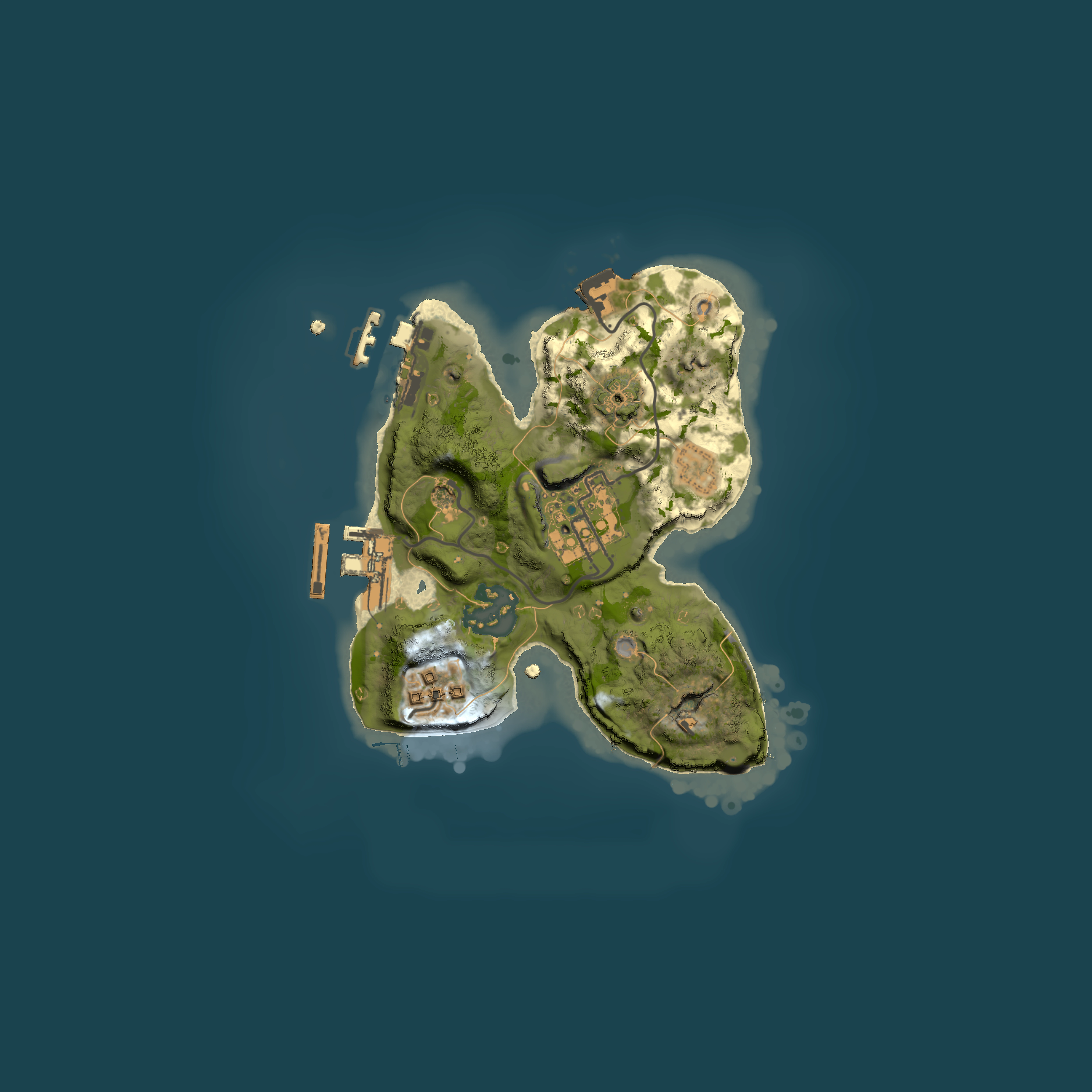 Full top-down render of Rust map seed 241921651, 2000x2000m