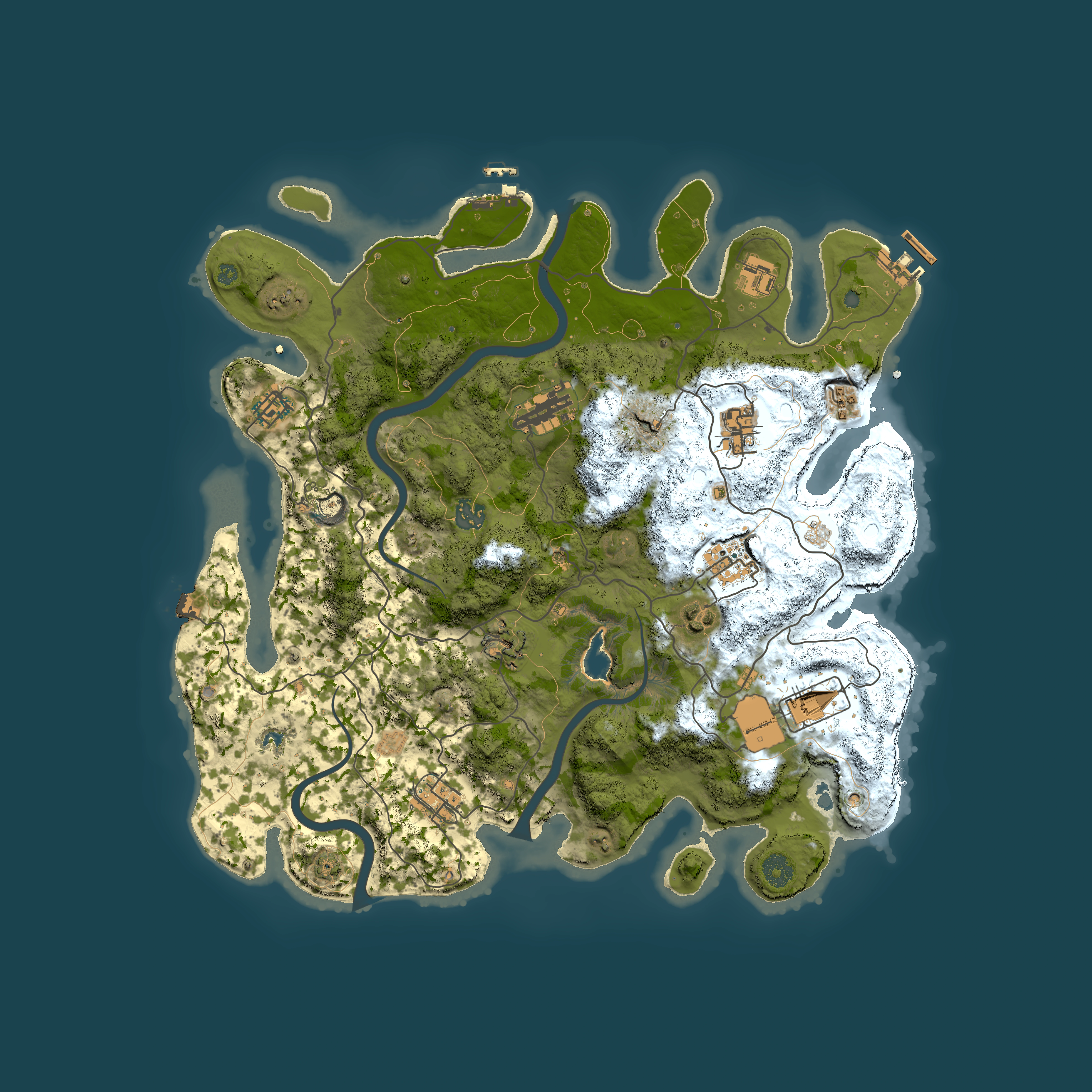 Full top-down render of Rust map seed 901167659, 4000x4000m