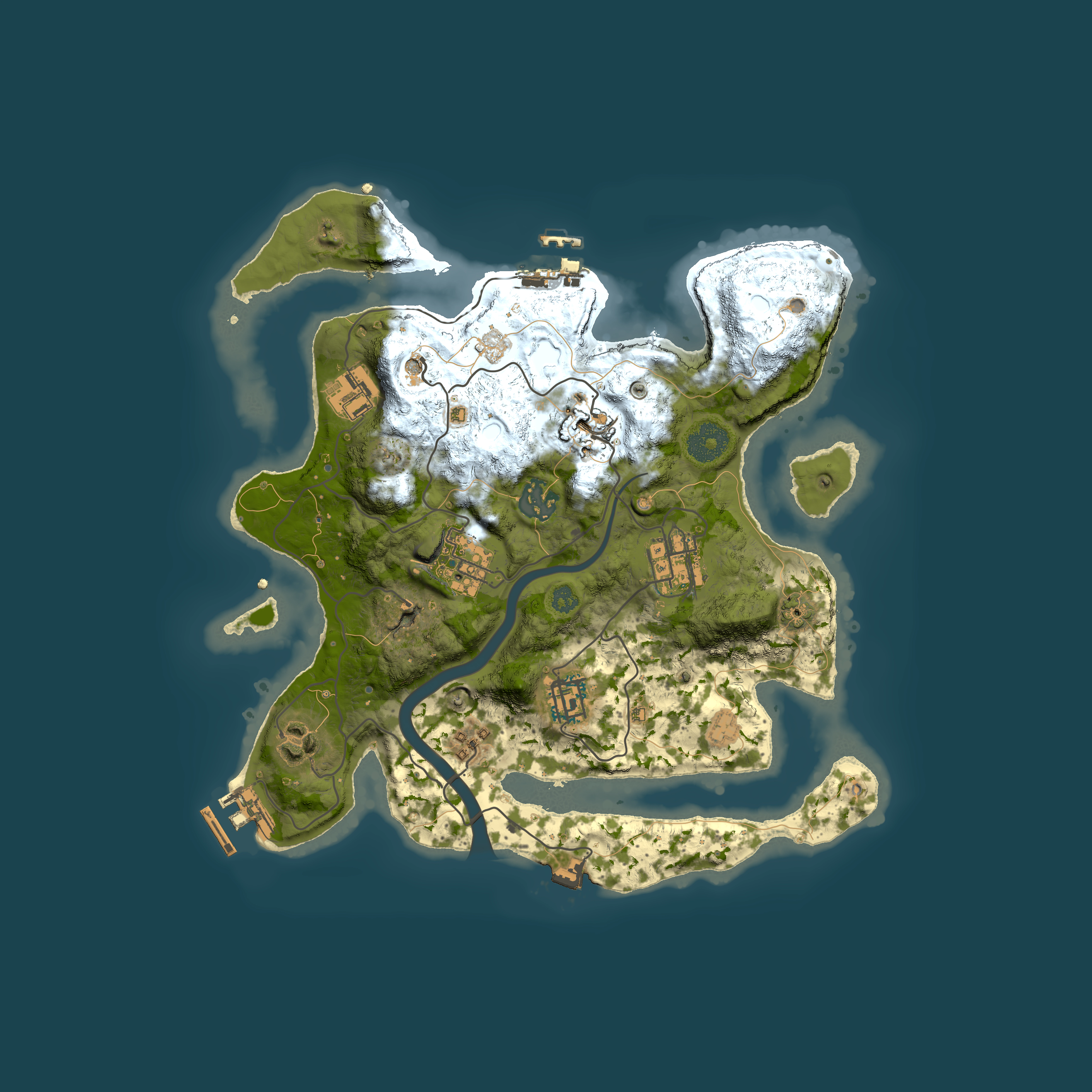 Full top-down render of Rust map seed 1679343275, 3000x3000m