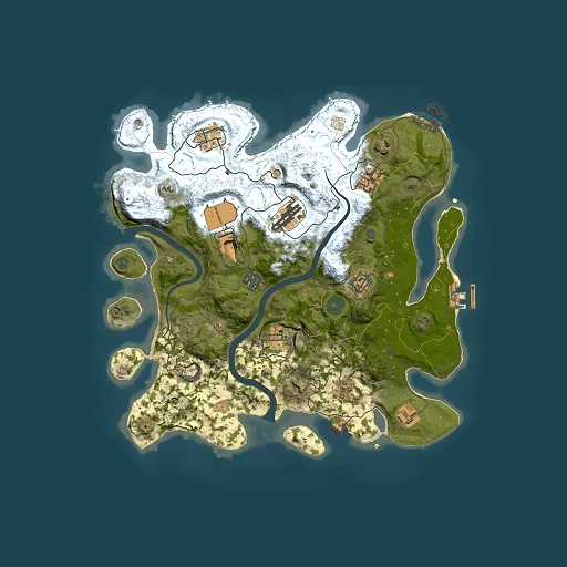Rust map seed 2107470985, 3500x3500m top-down preview