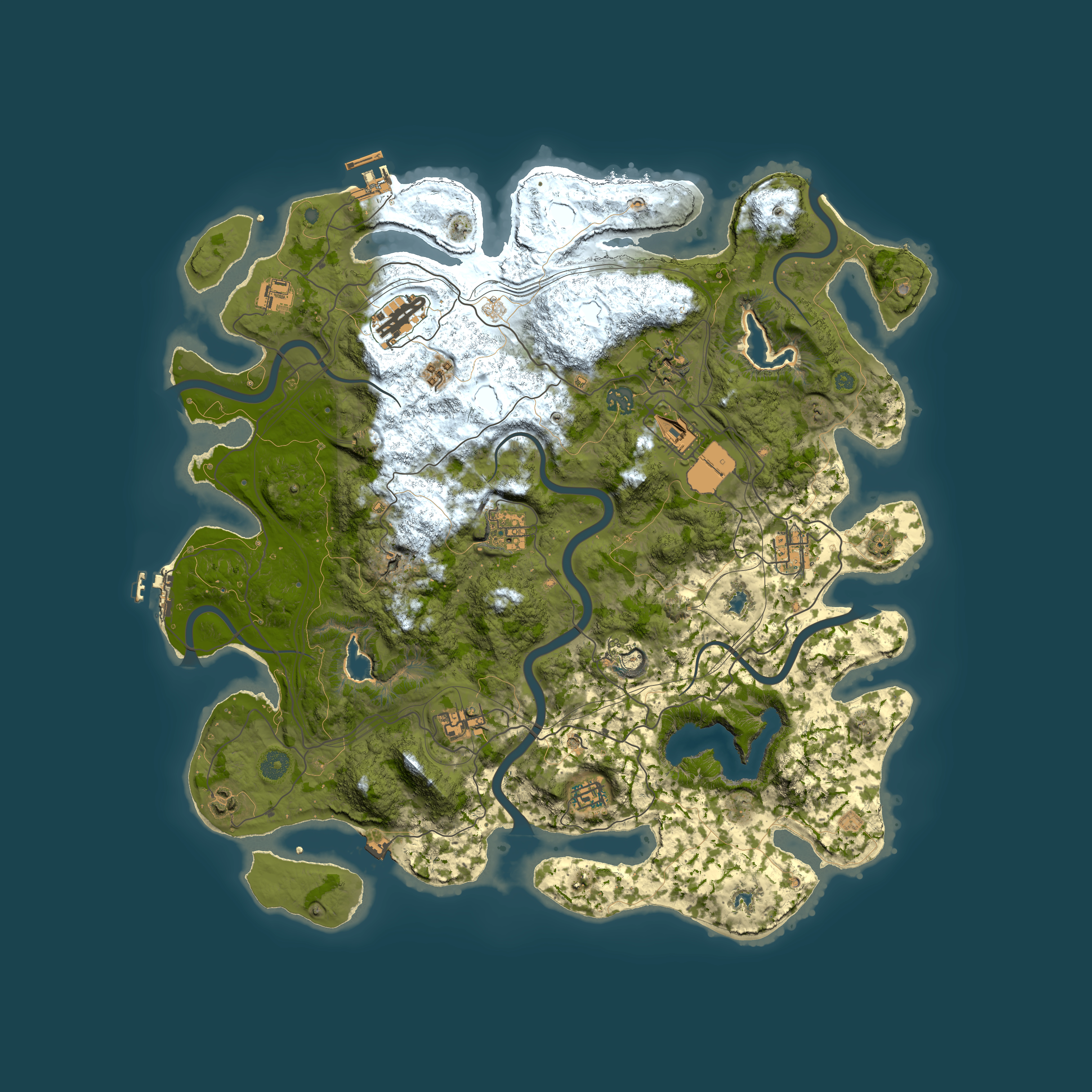 Full top-down render of Rust map seed 88107119, 4500x4500m