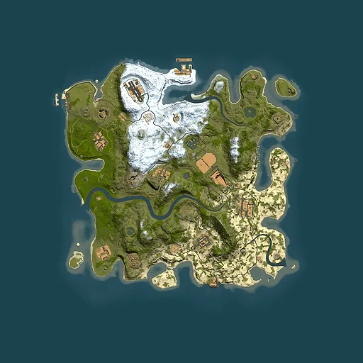 Rust map seed 221866053, 3500x3500m top-down preview