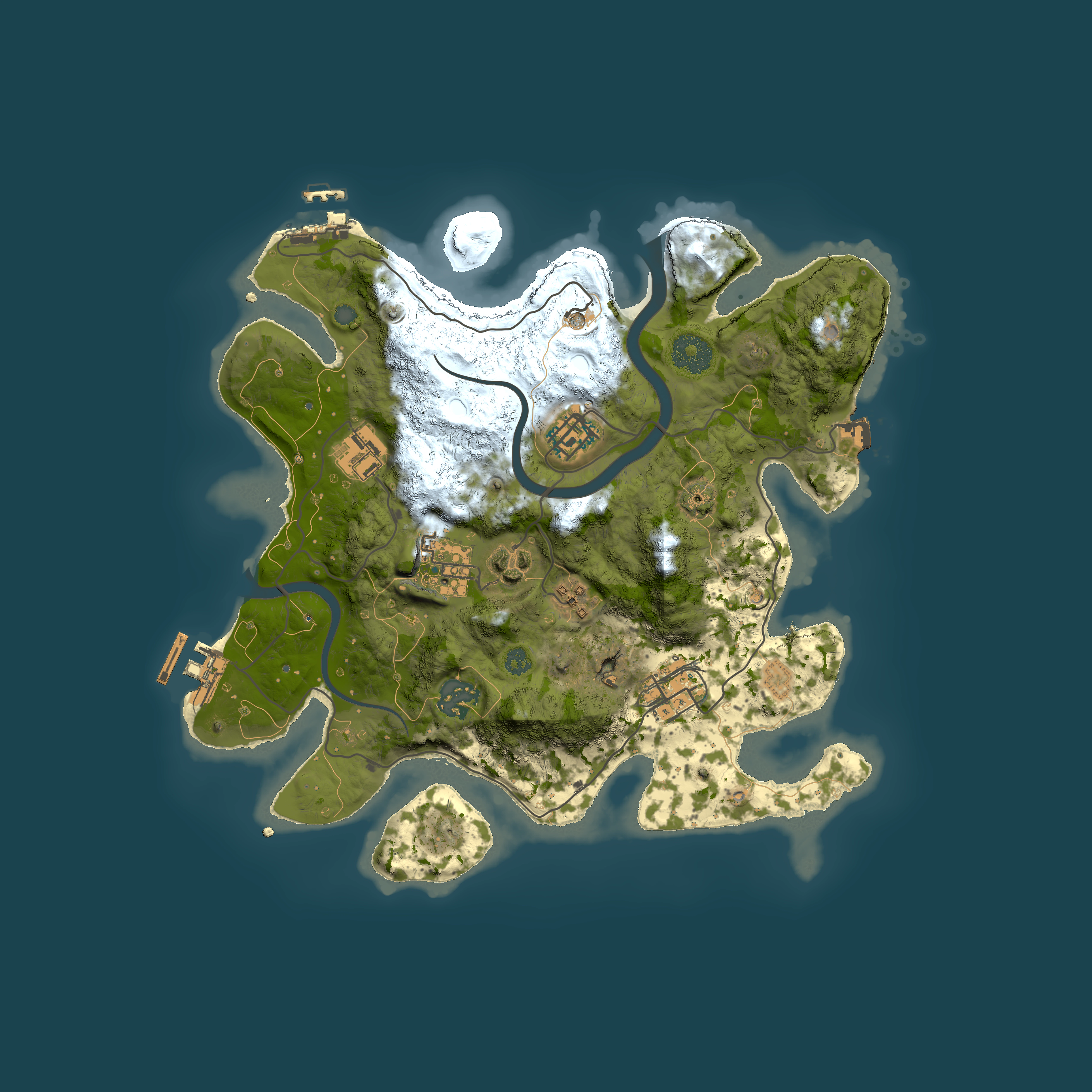Full top-down render of Rust map seed 1231001589, 3000x3000m