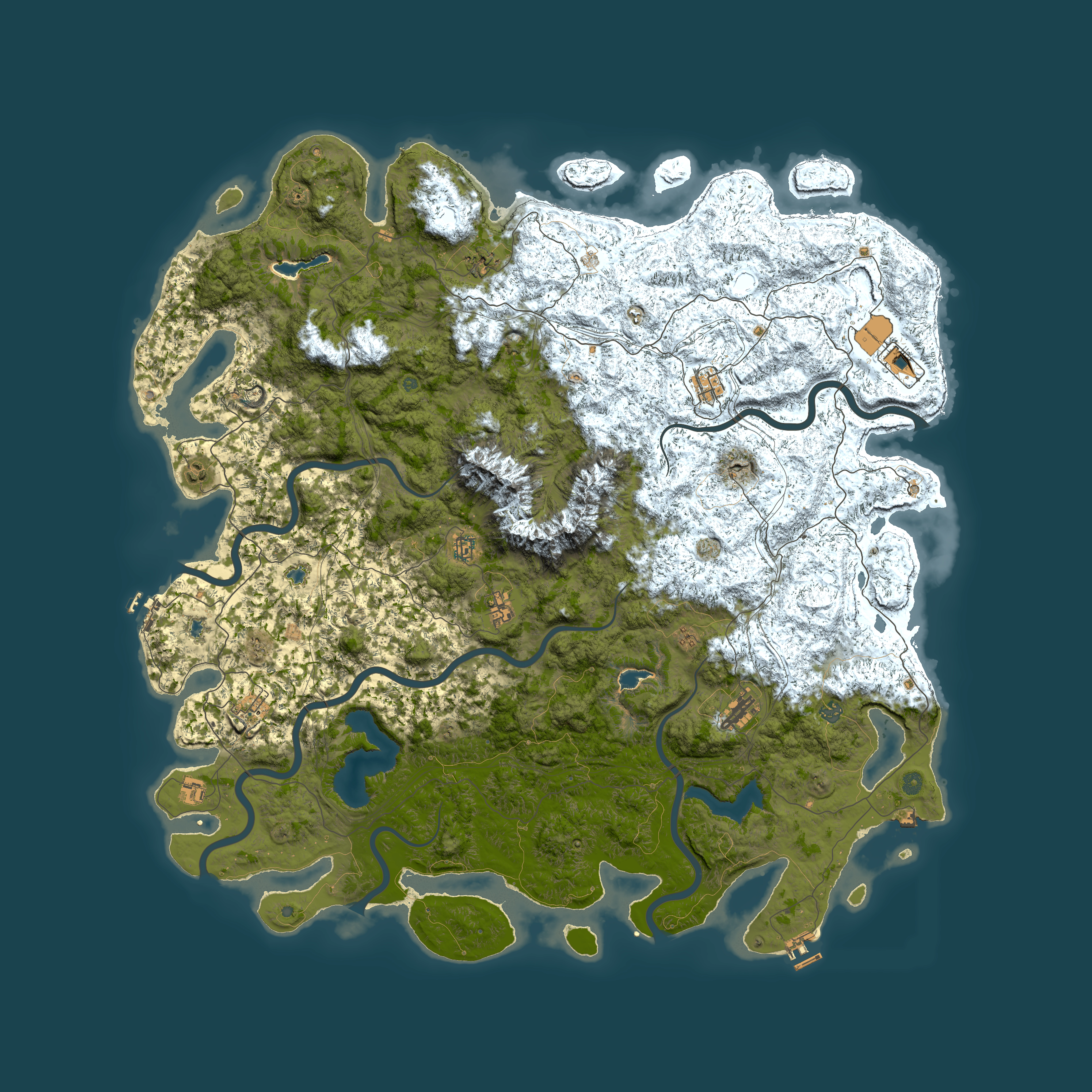 Full top-down render of Rust map seed 1521942494, 6000x6000m
