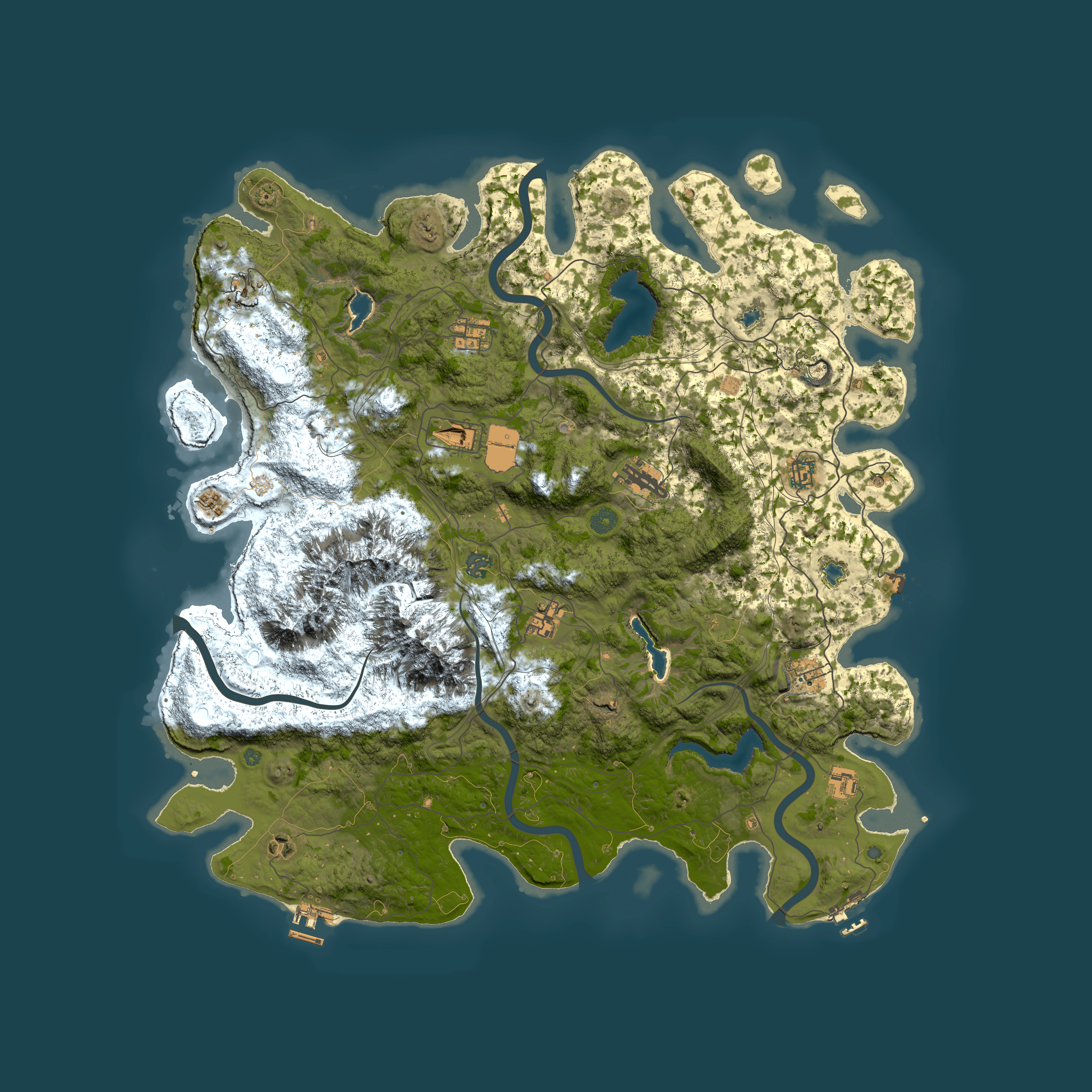 Full top-down render of Rust map seed 1675401896, 5000x5000m