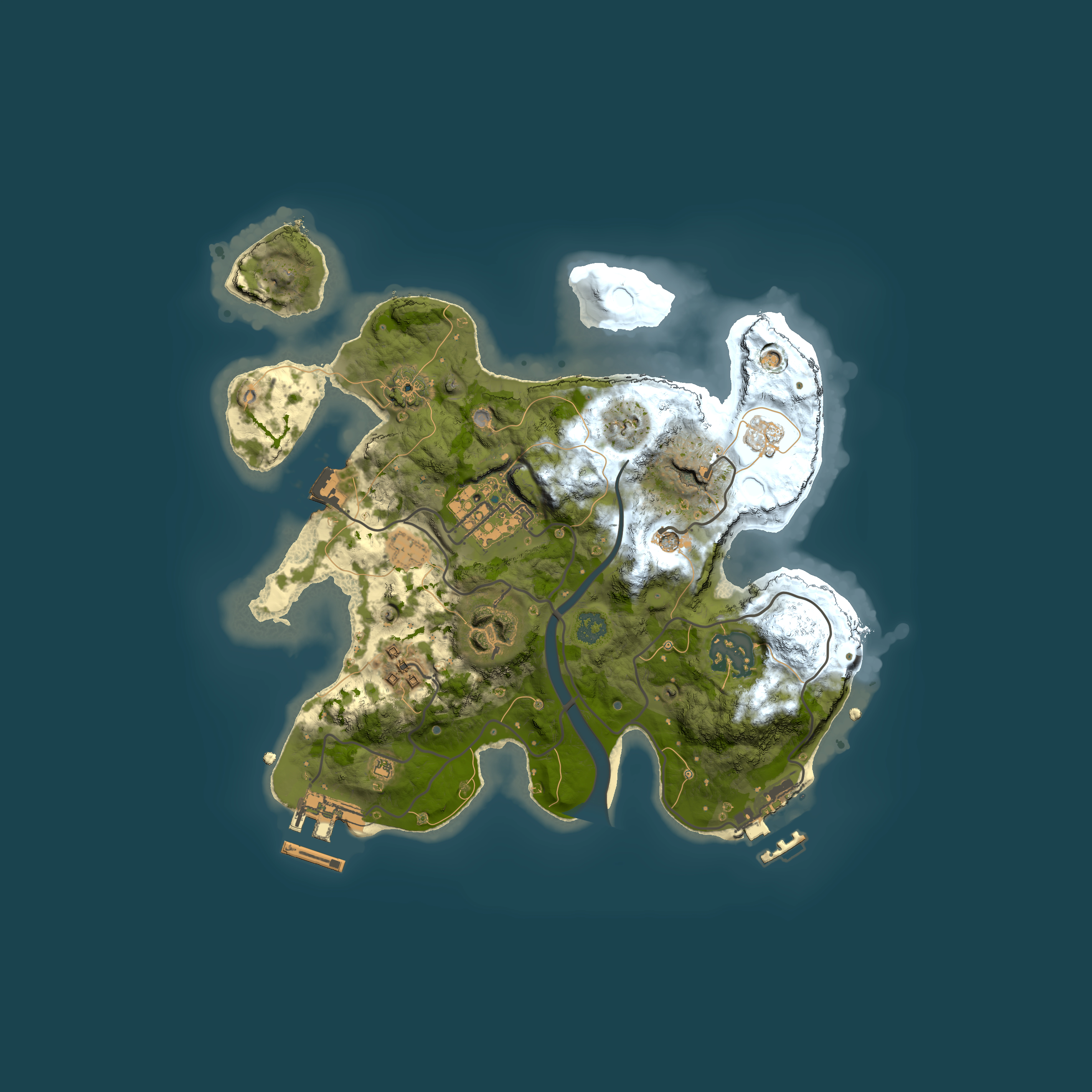 Full top-down render of Rust map seed 1650297713, 2500x2500m