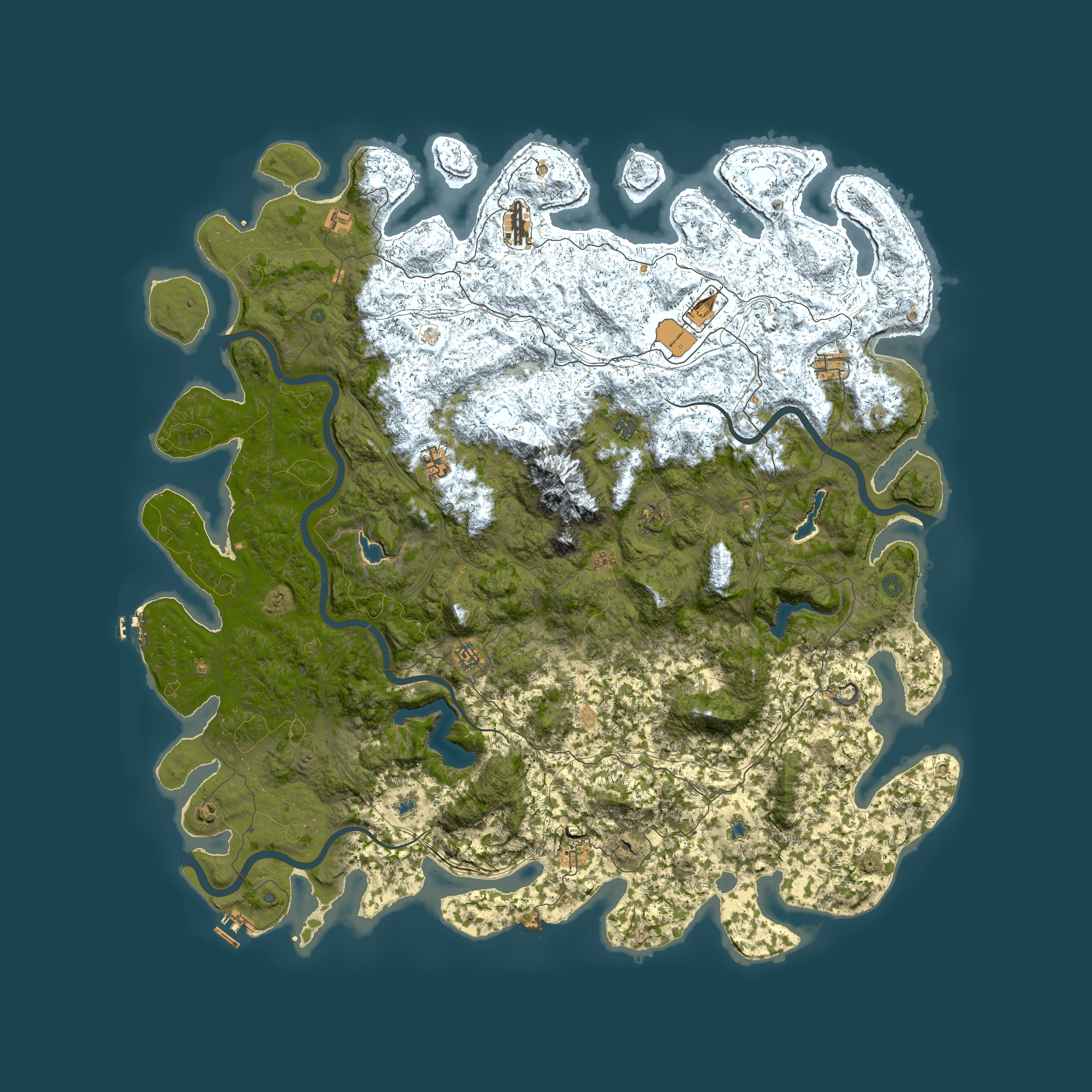 Full top-down render of Rust map seed 911060363, 6000x6000m