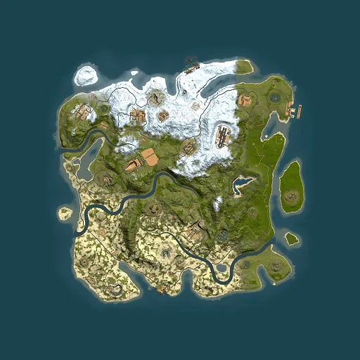 Rust map seed 1460530704, 4000x4000m top-down preview