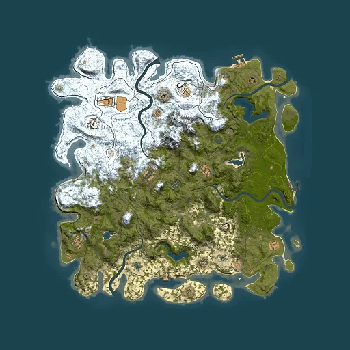Rust map seed 1460922869, 5000x5000m top-down preview
