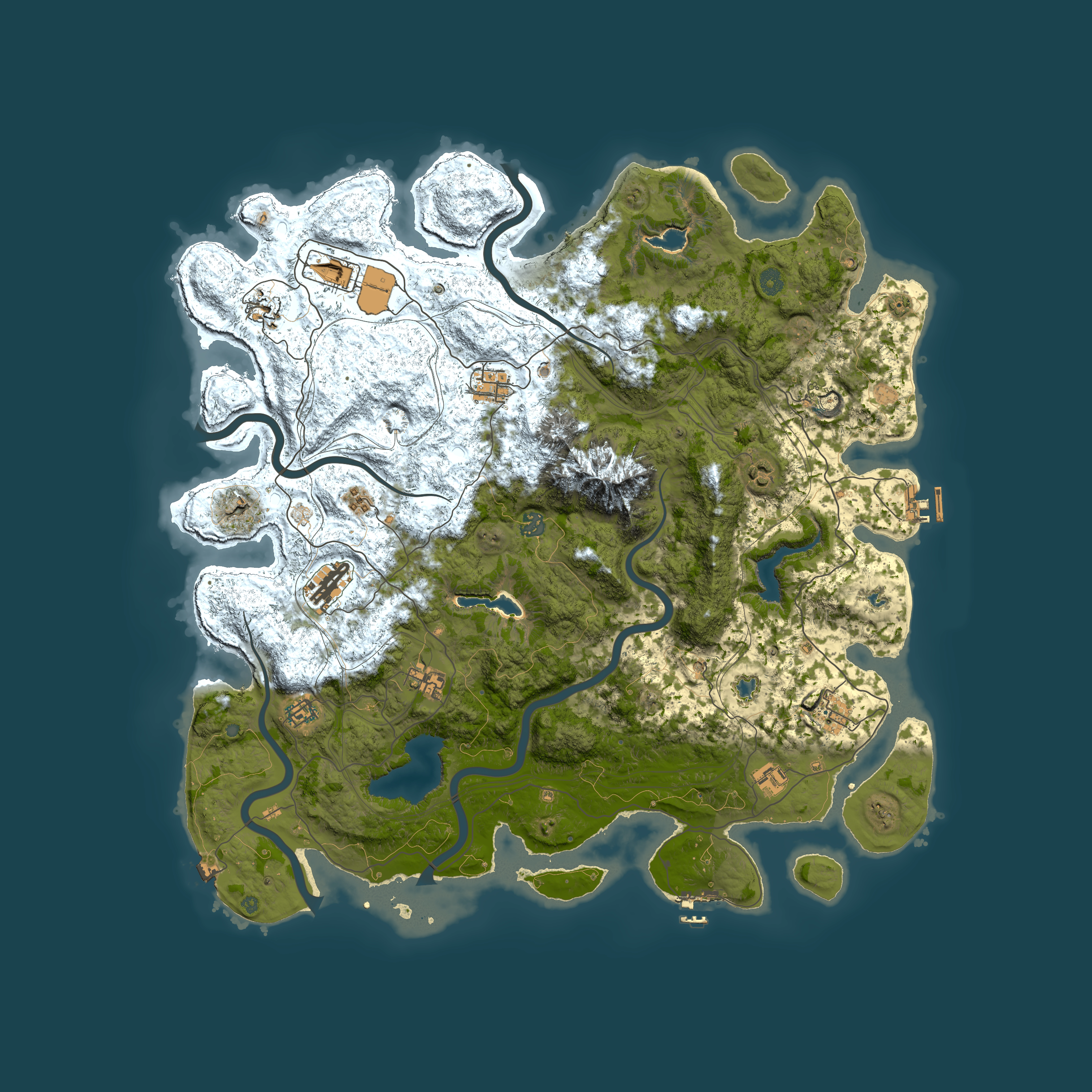 Full top-down render of Rust map seed 447292351, 5000x5000m