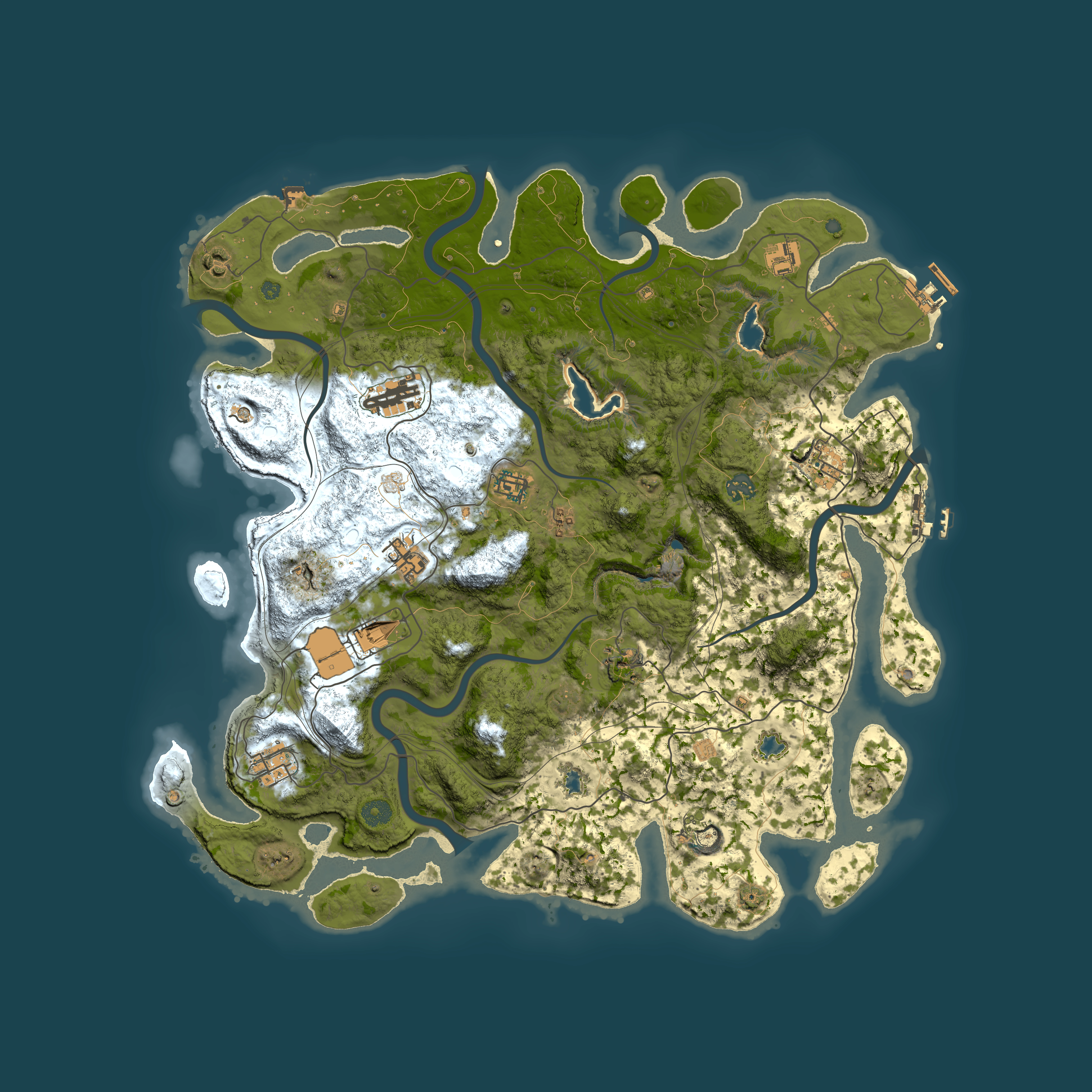 Full top-down render of Rust map seed 1194748677, 4500x4500m